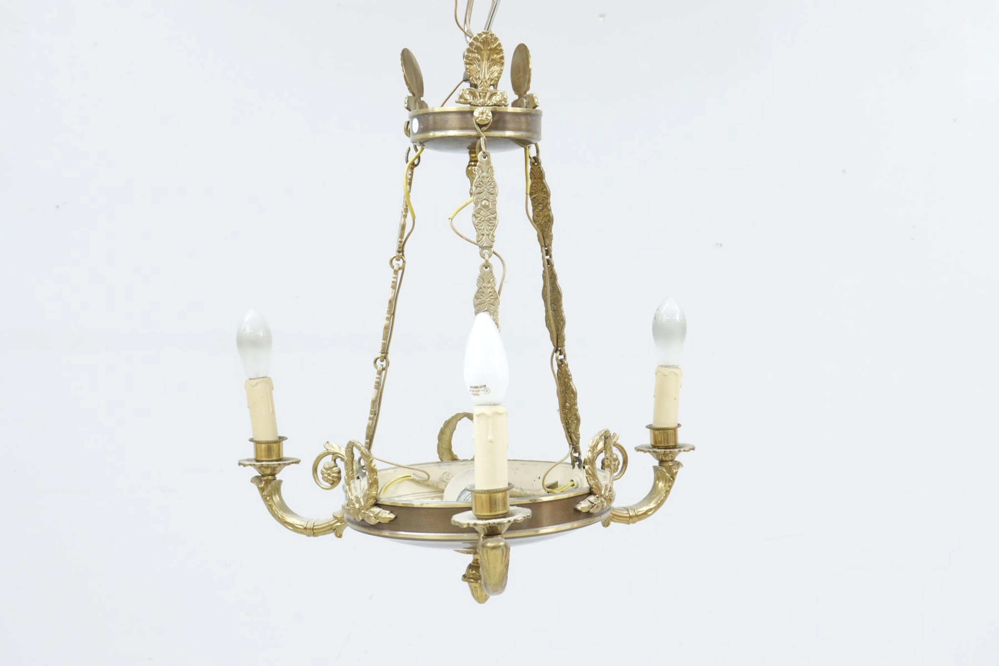 Taklampa, 3-armad, empirestil