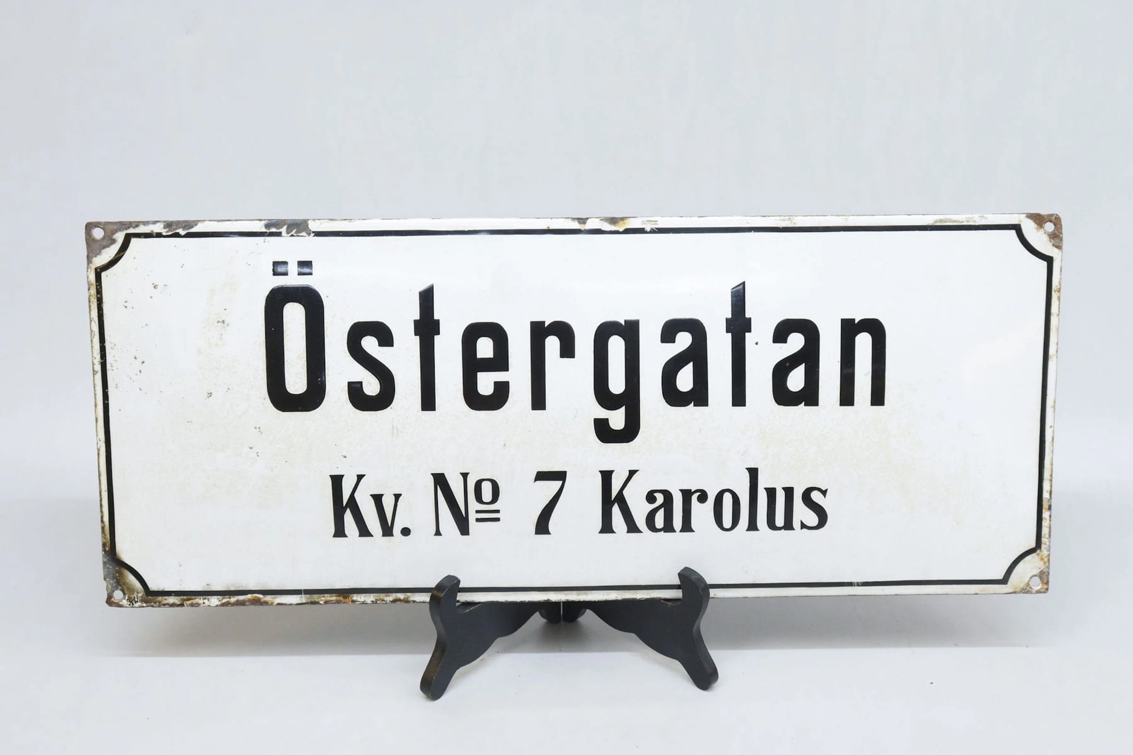 Gatuskylt, emaljerad, Östergatan