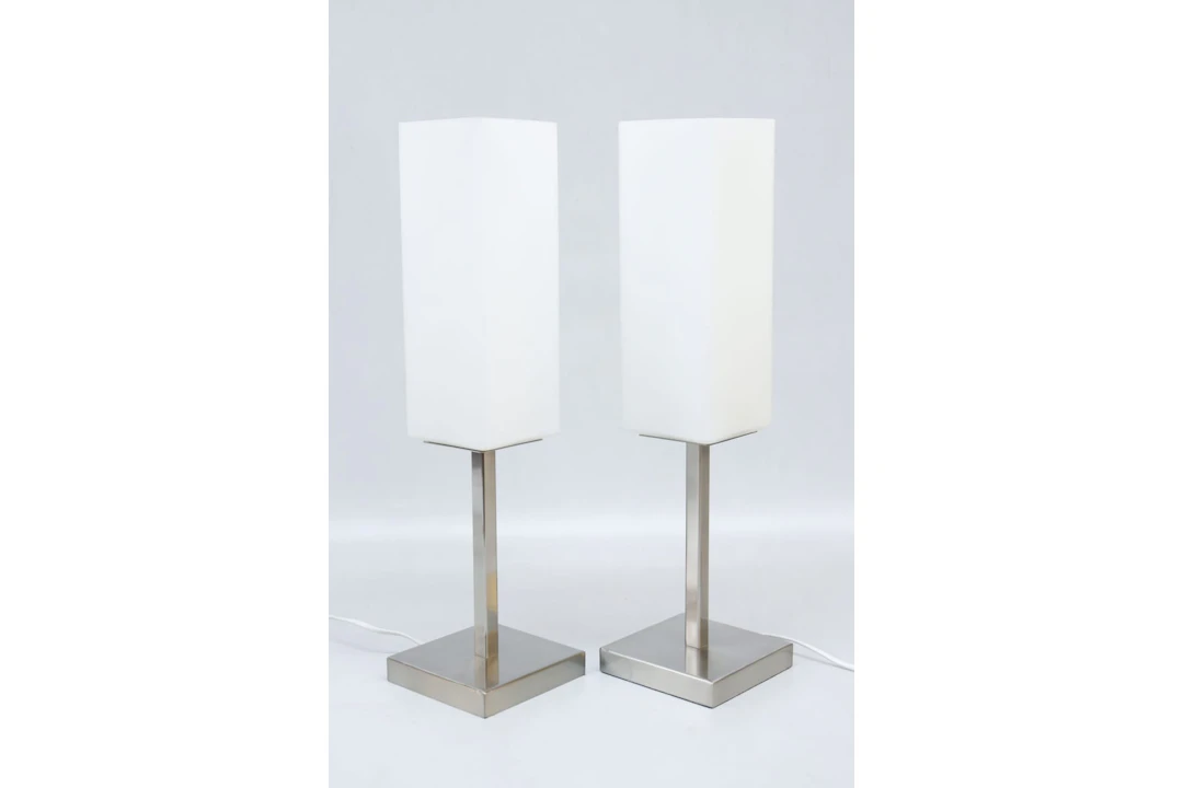 Bordslampor, 1 par, metall och glas