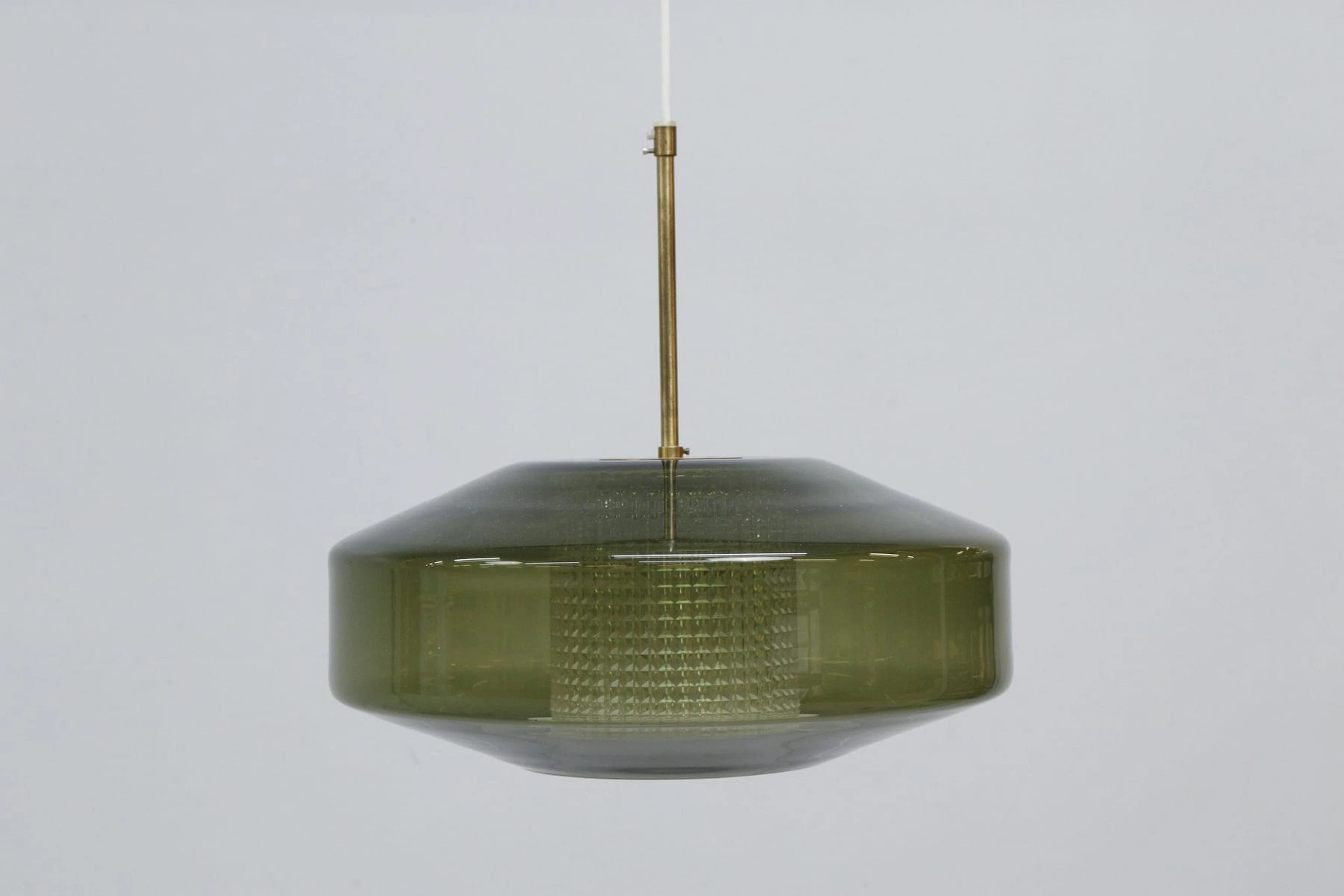 Taklampa, Carl Fagerlund, Orrefors, grönt glas