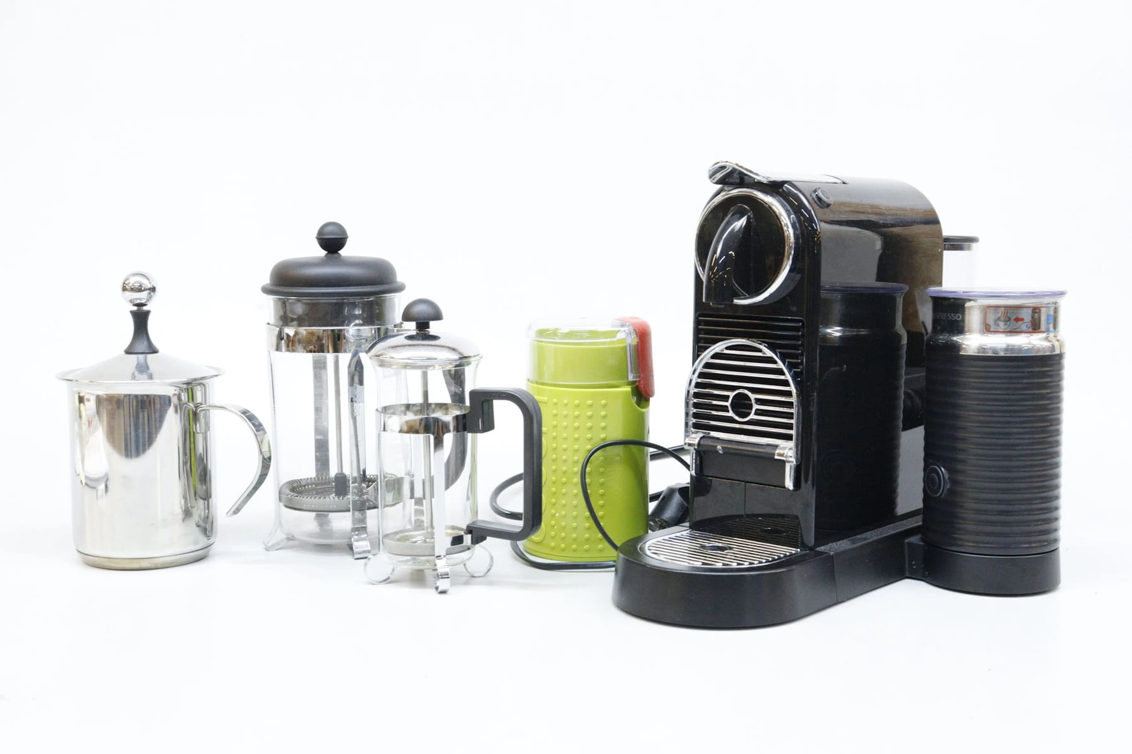 Kaffekvarn, Nespressobryggare och pressbryggare