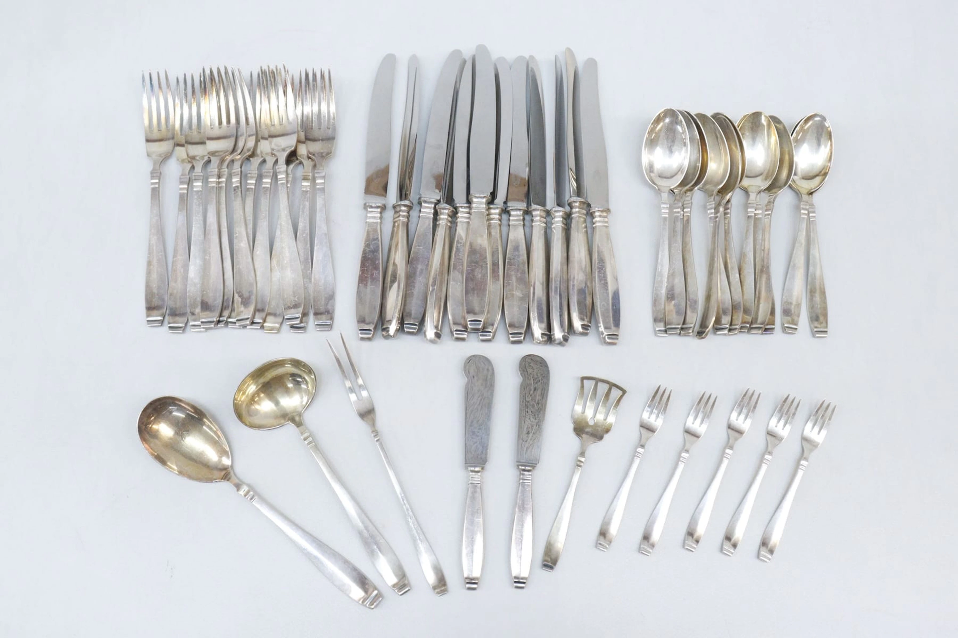 Bestick, 47 delar, nysilver, Bremen