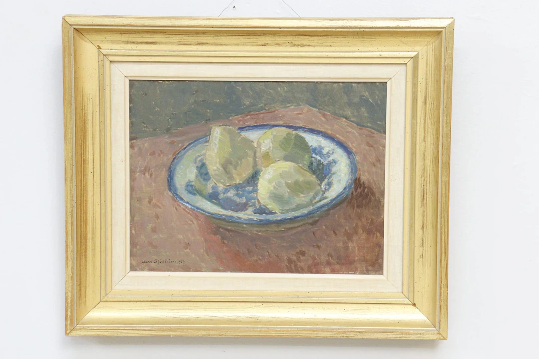 Albert Sjöström, olja på pannå, signerad