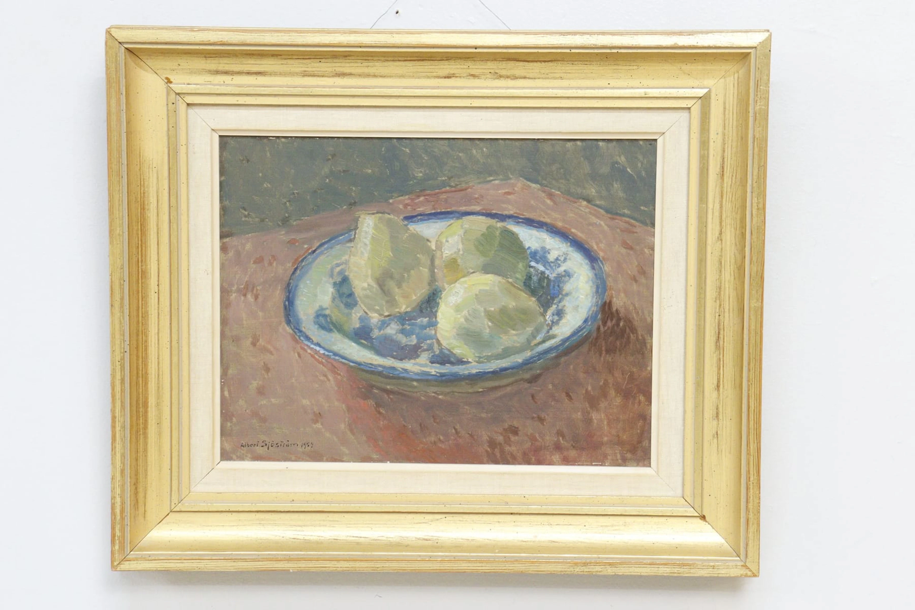 Albert Sjöström, olja på pannå, signerad