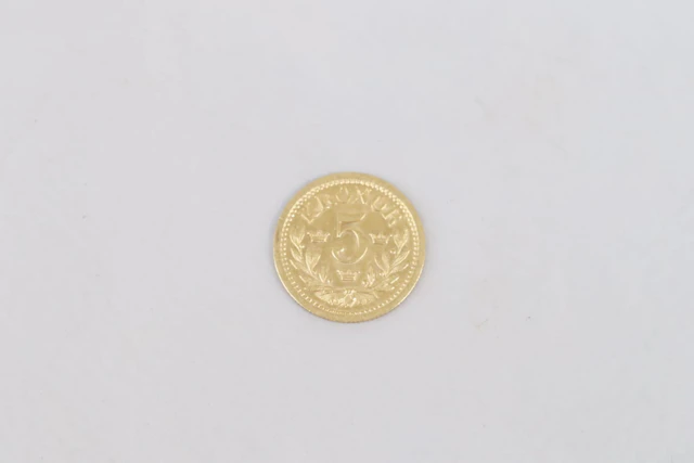 Mynt, guld, 5kr, Oscar II, Danmark, 1899, vikt 2.2 gram