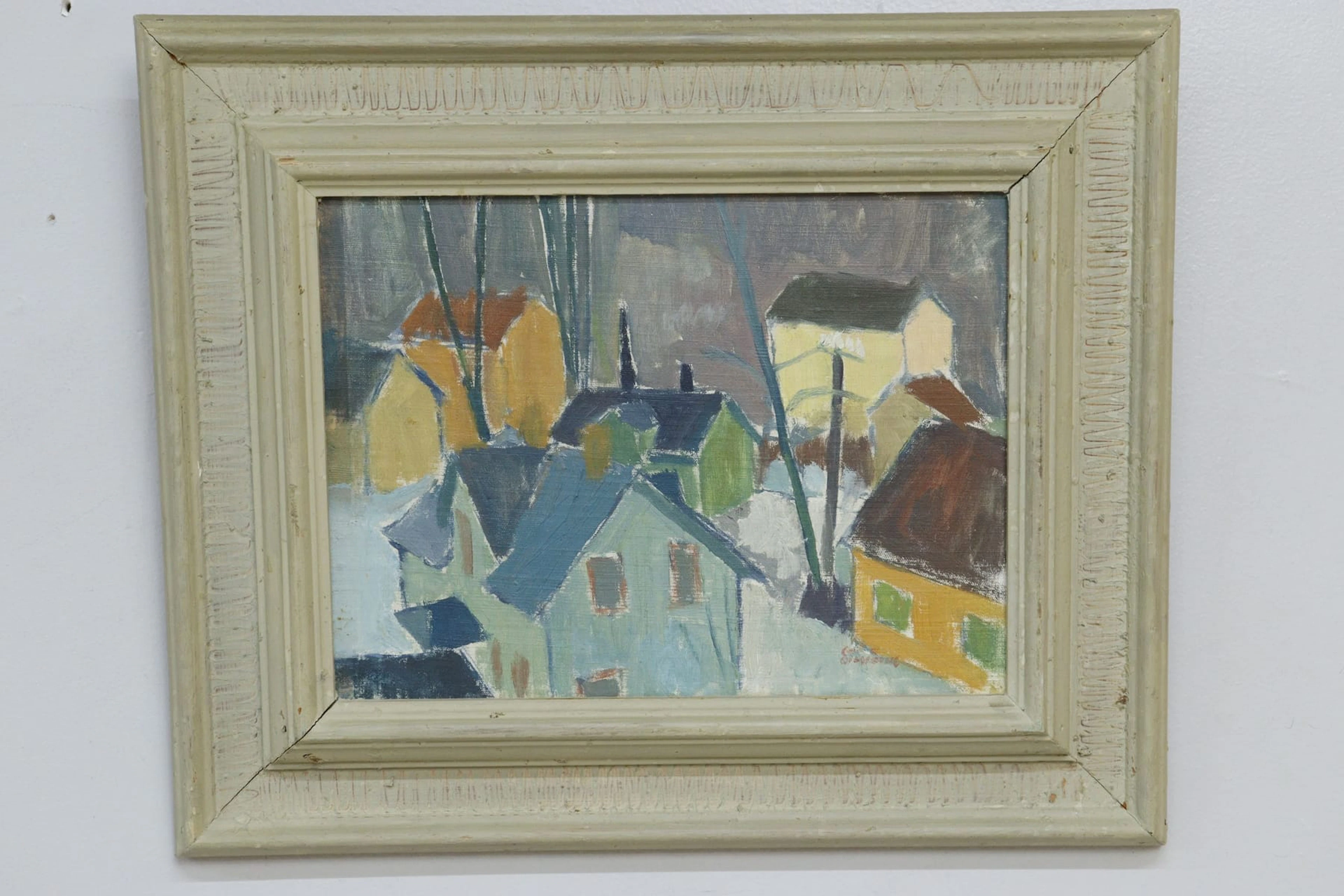 Gösta Stawåsen, "Årstadal", olja på pannå, signerad