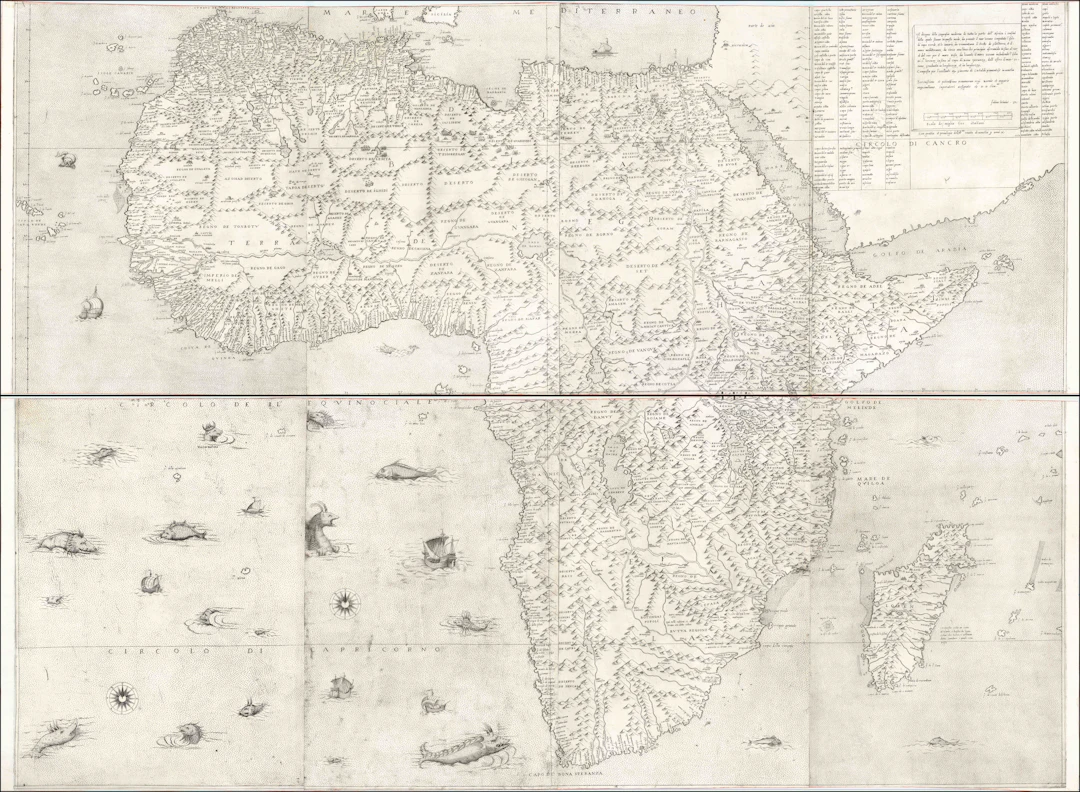 Gastaldi's Wall Map of Africa - the single most important and influential