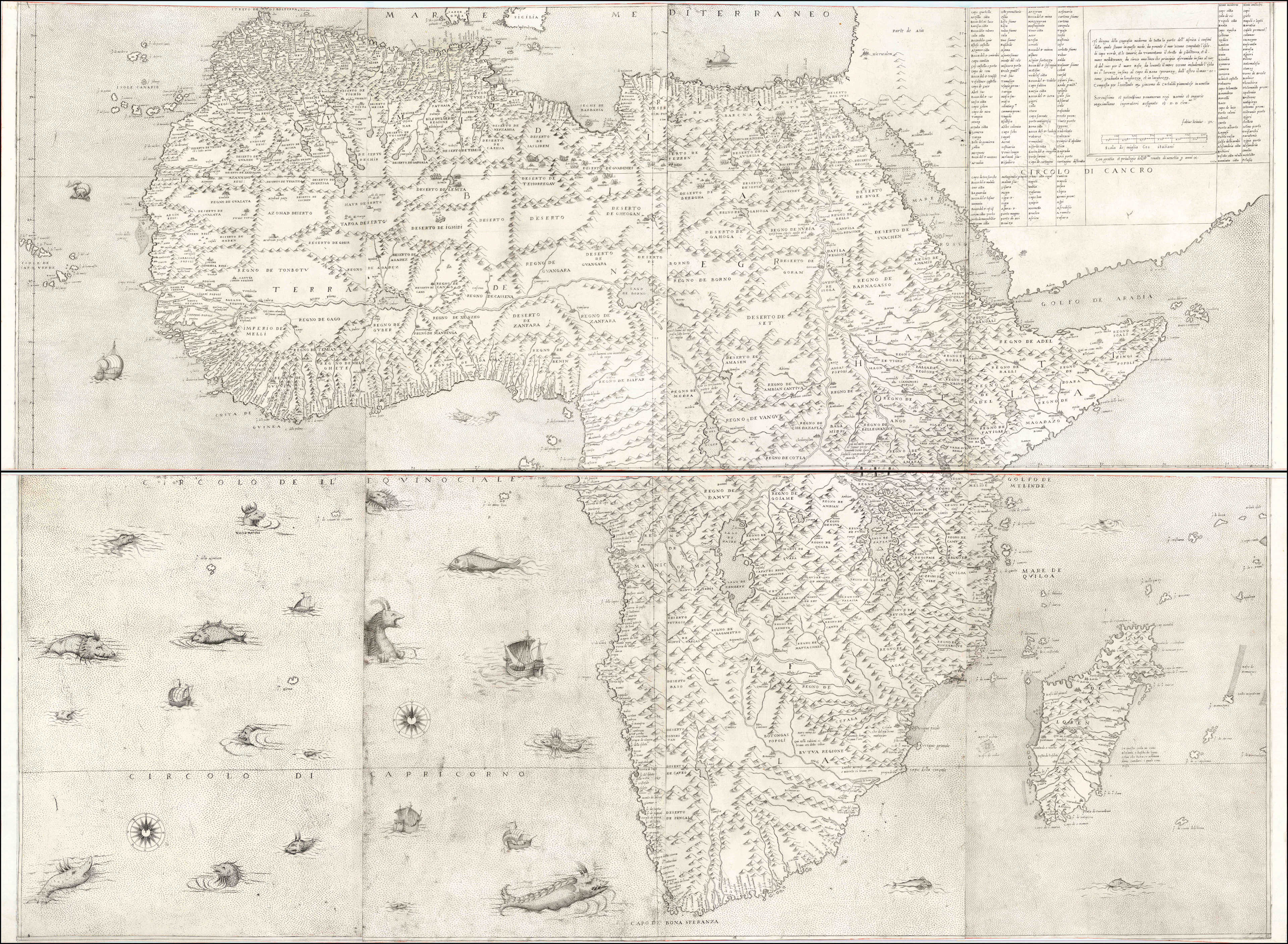 Gastaldi's Wall Map of Africa - the single most important and influential