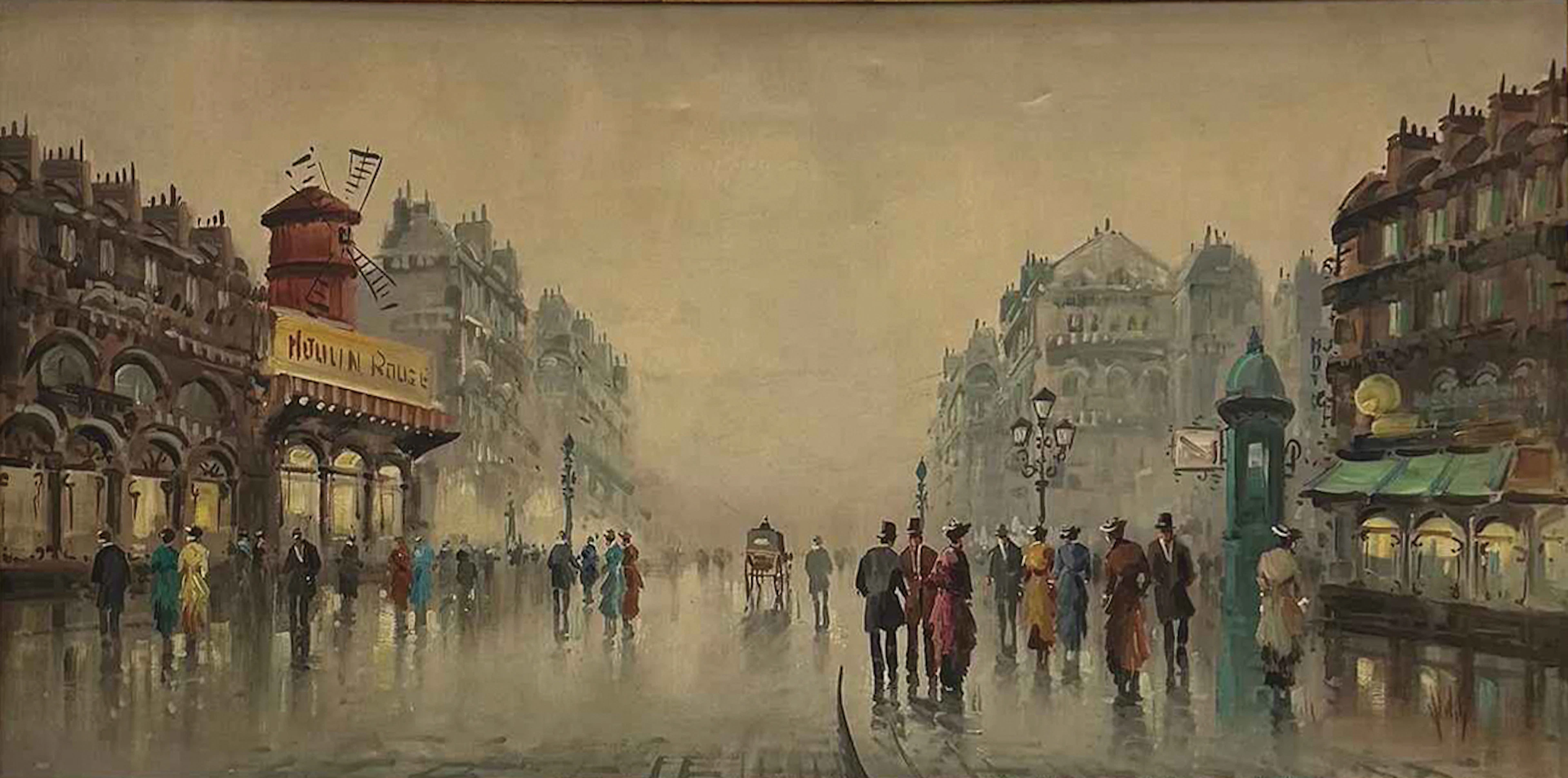 Antonio Devity Oil of Paris showing Moulin Rouge
