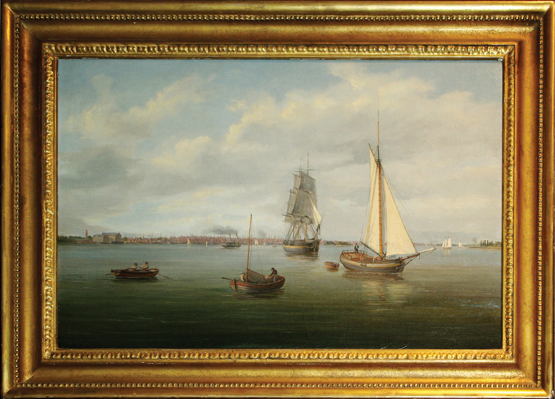 Thomas Birch Oil of Philadelphia showing the Old Navy Yard