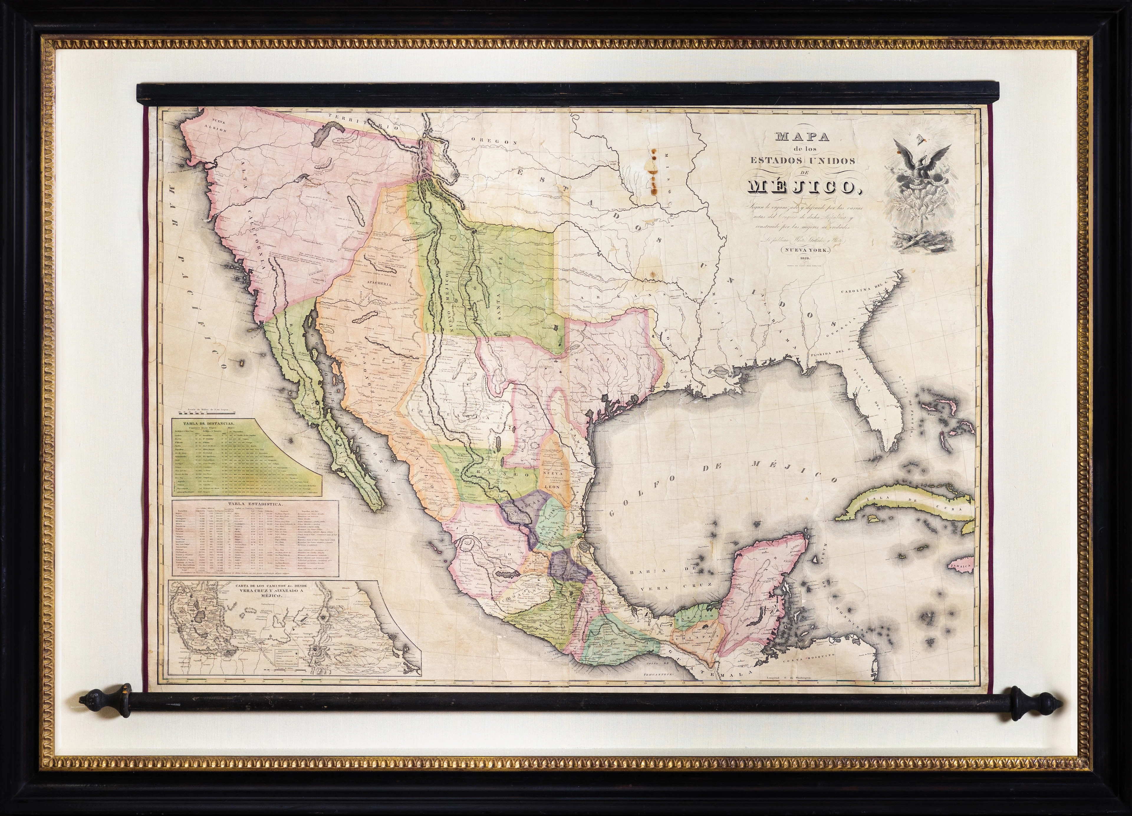 White, Gallagher & White Map of the United States of Mexico 1828