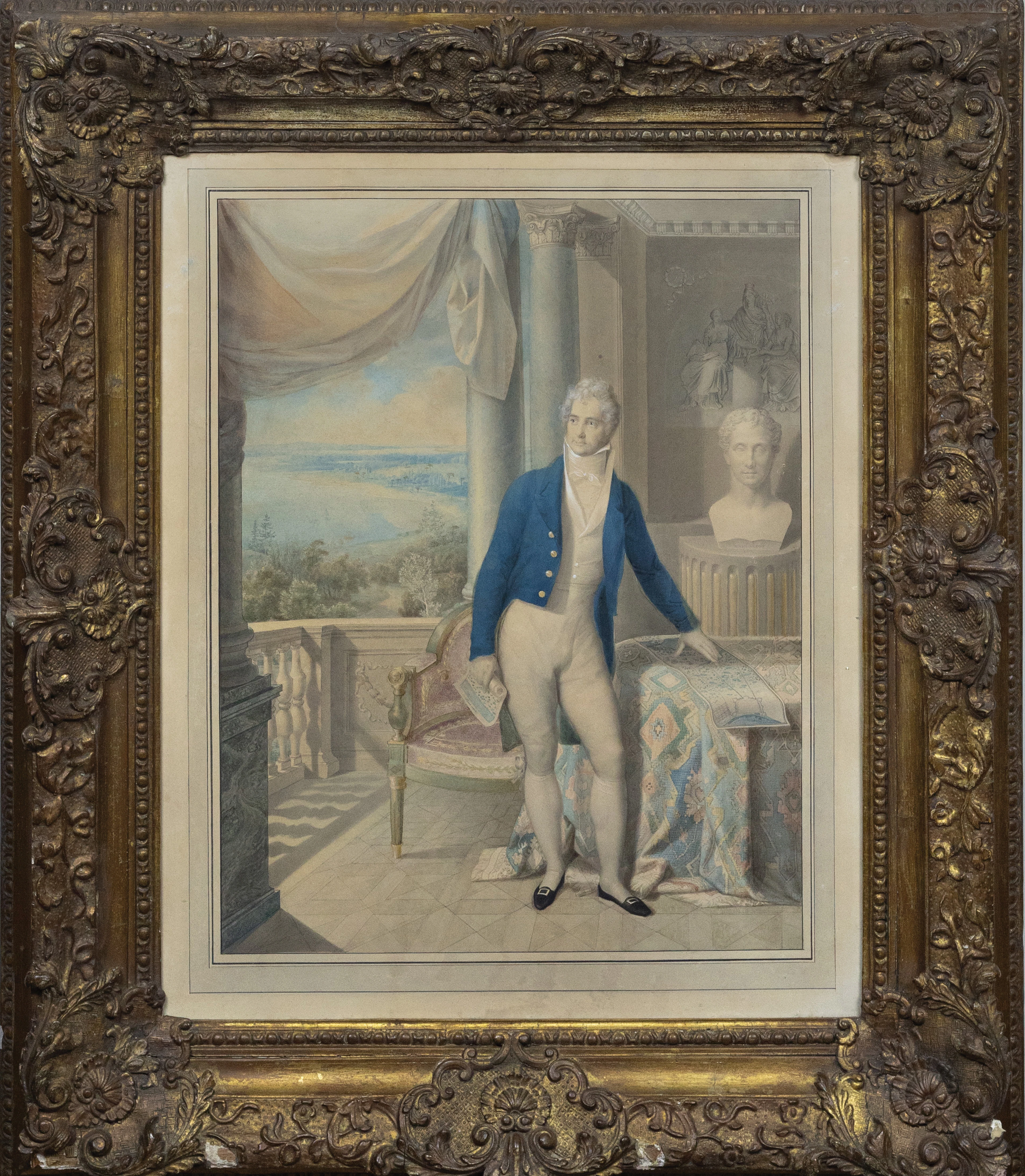 Henry Eldridge Watercolor of Sir John Thomas Coghill