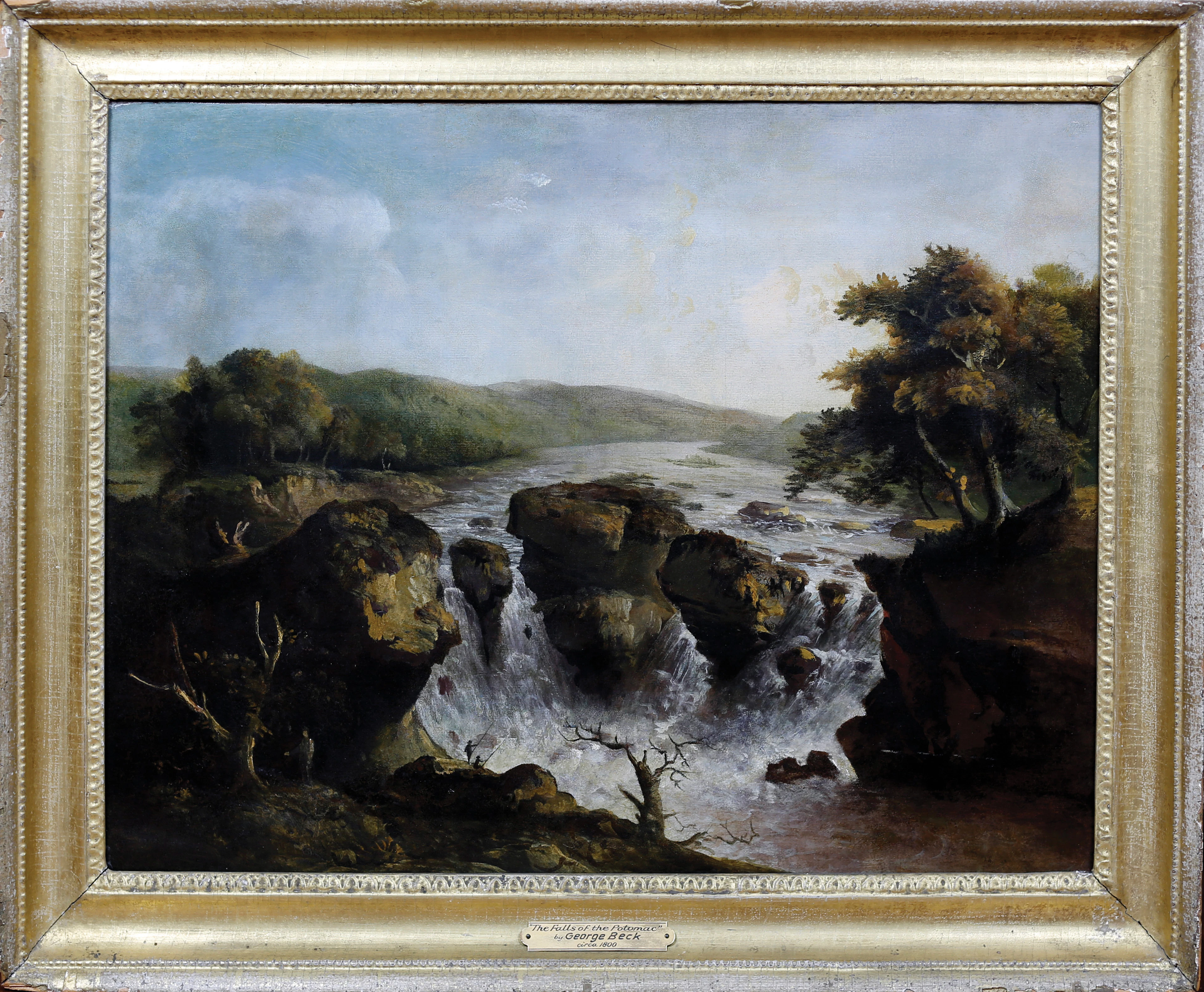 George Beck Oil of The Falls on the Potomac - The First Views of Washington