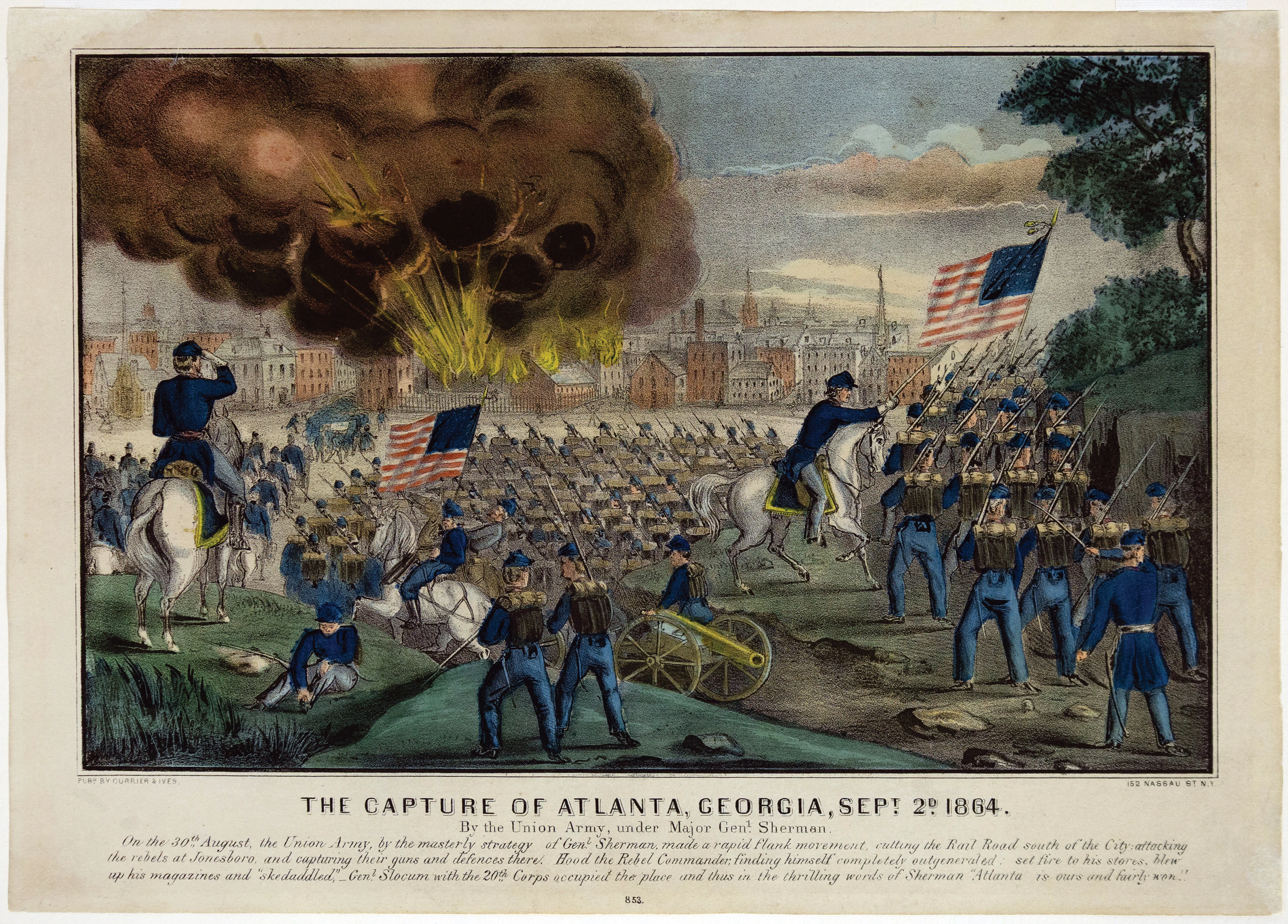 Currier & Ives Lithograph of the Capture of Atlanta, Georgia