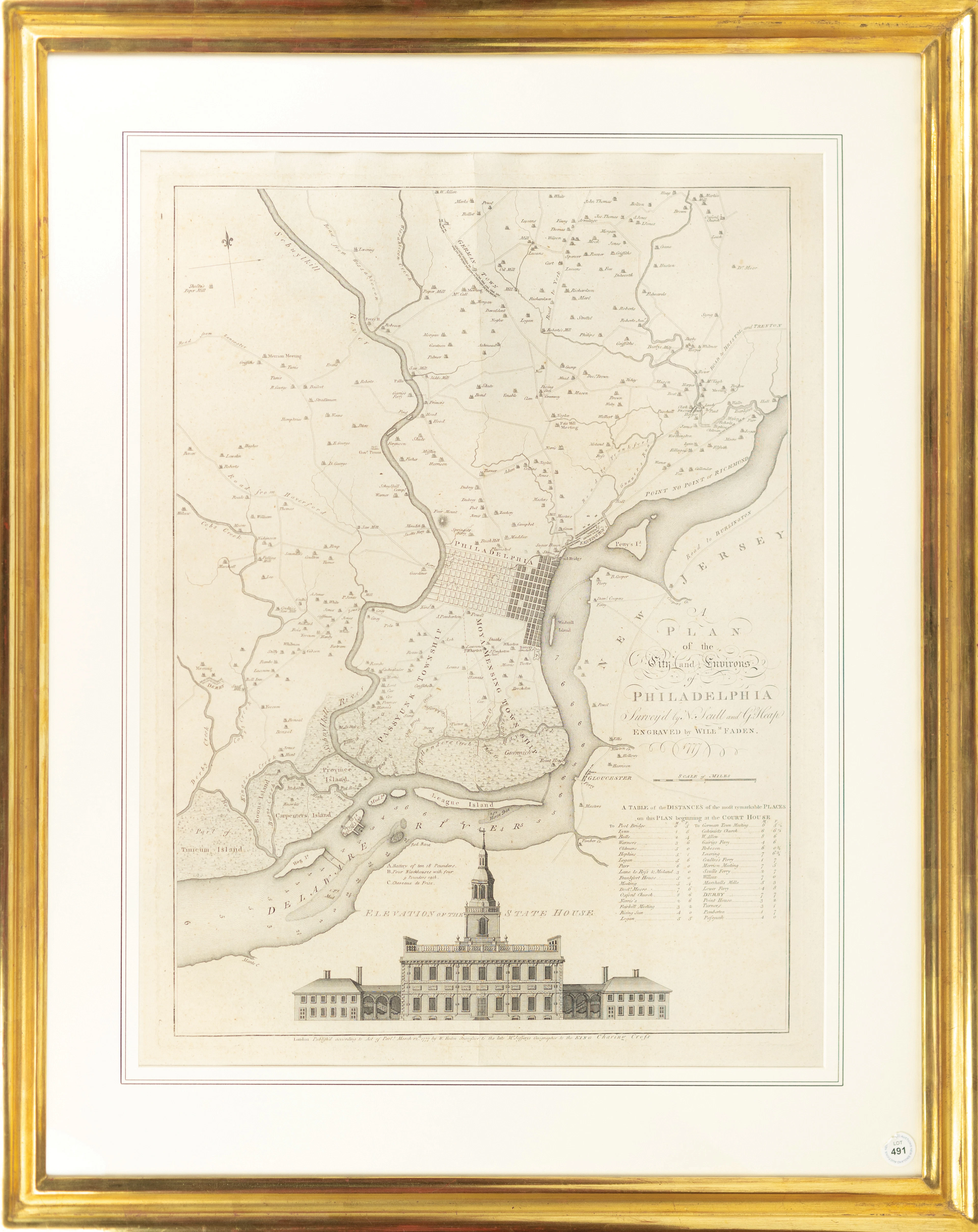Faden's Plan of the City and Environs of Philadelphia, 1777