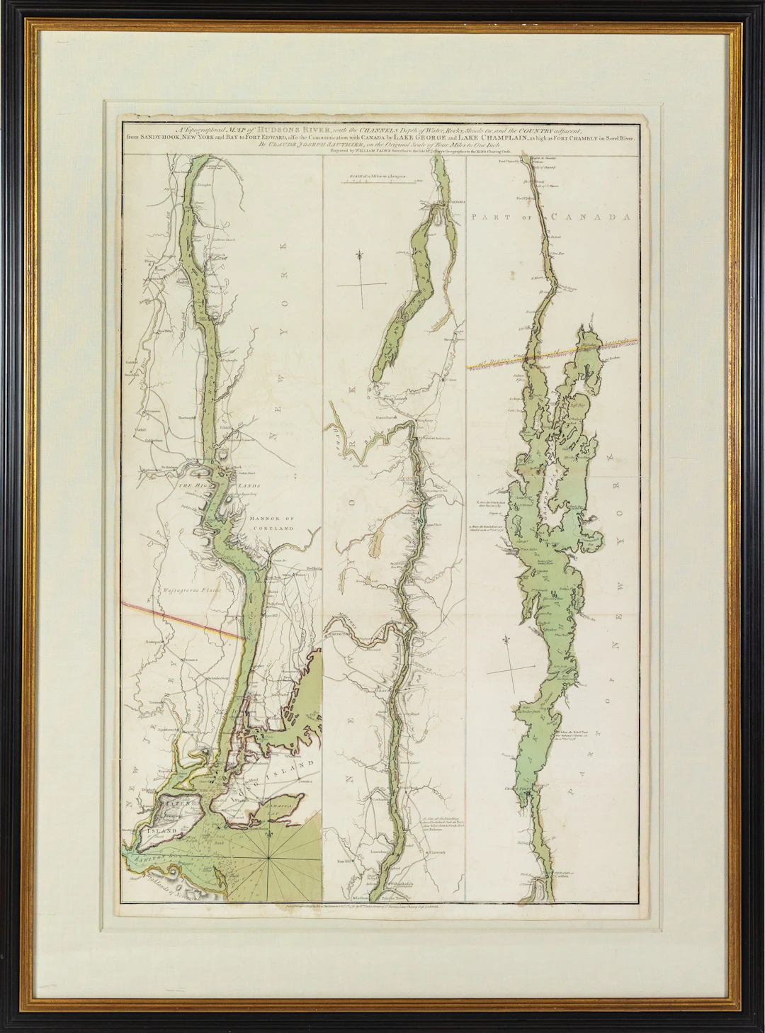 Sauthier's map of the course of the Hudson River with exceptional