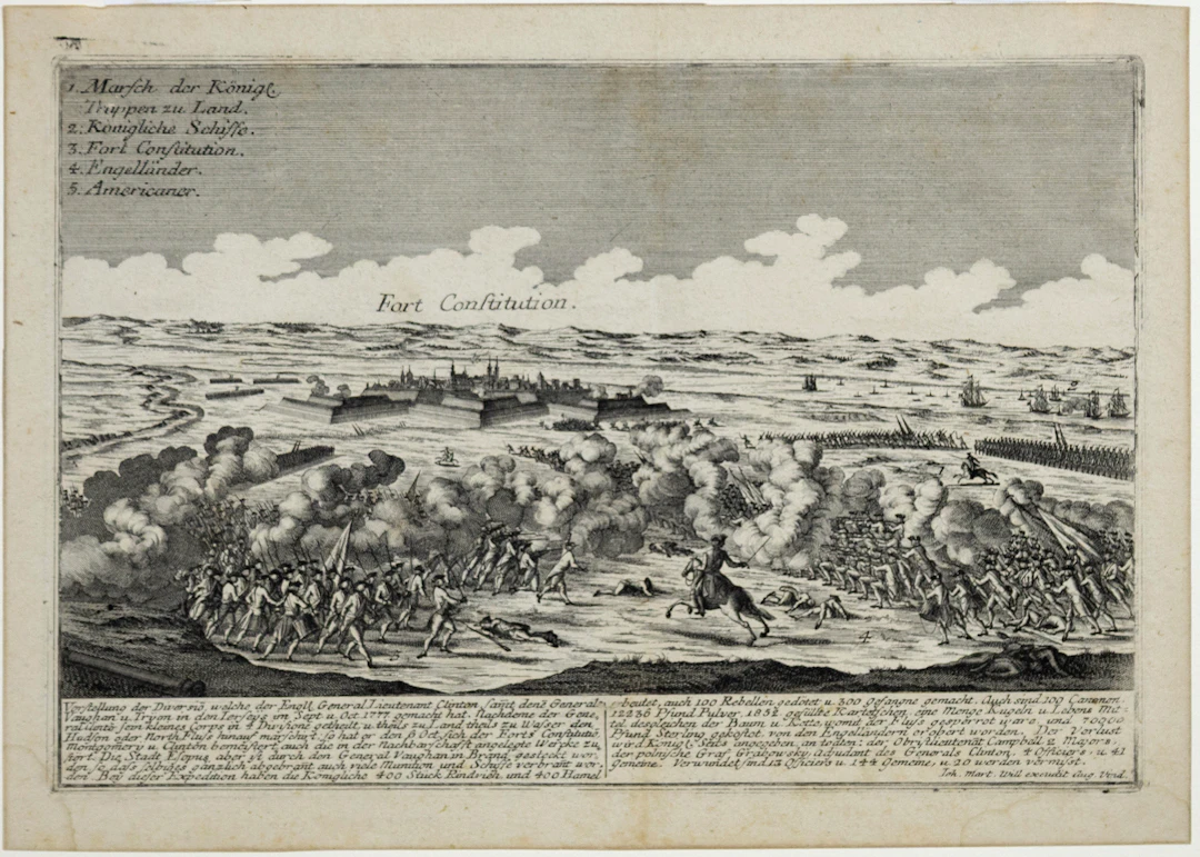 William Martin's Engraving of Fort Constitution near West Point New
