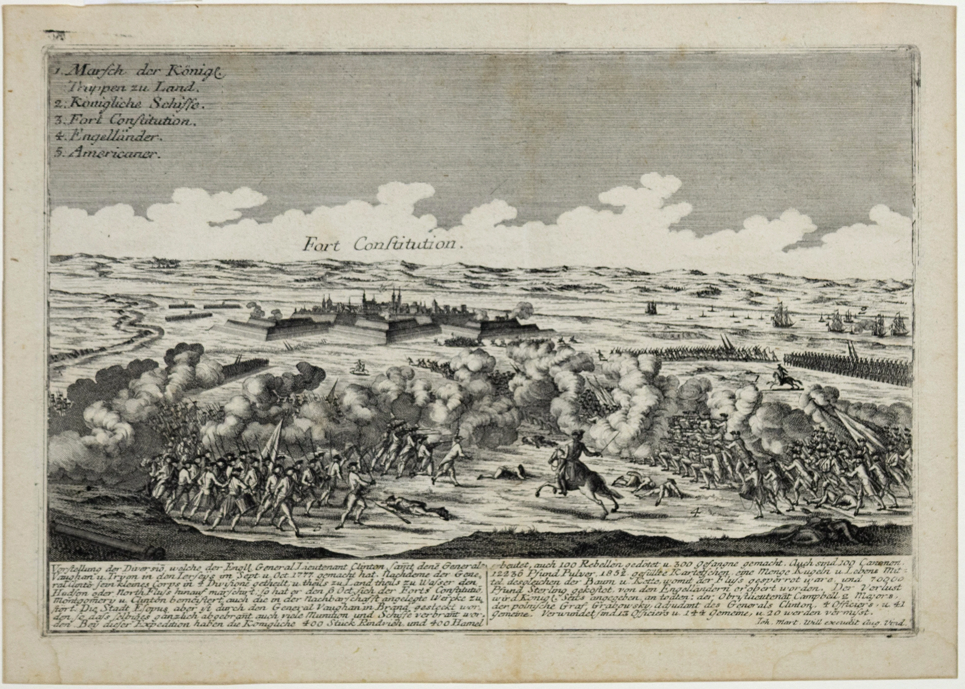 William Martin's Engraving of Fort Constitution near West Point New