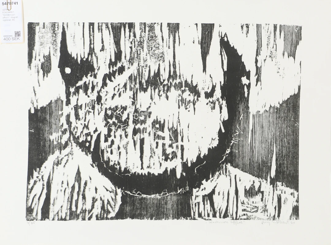 GERRY ECKHARDT. "Sönderriven affisch", litografi, signerad .80.