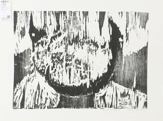 GERRY ECKHARDT. "Sönderriven affisch", litografi, signerad .80.