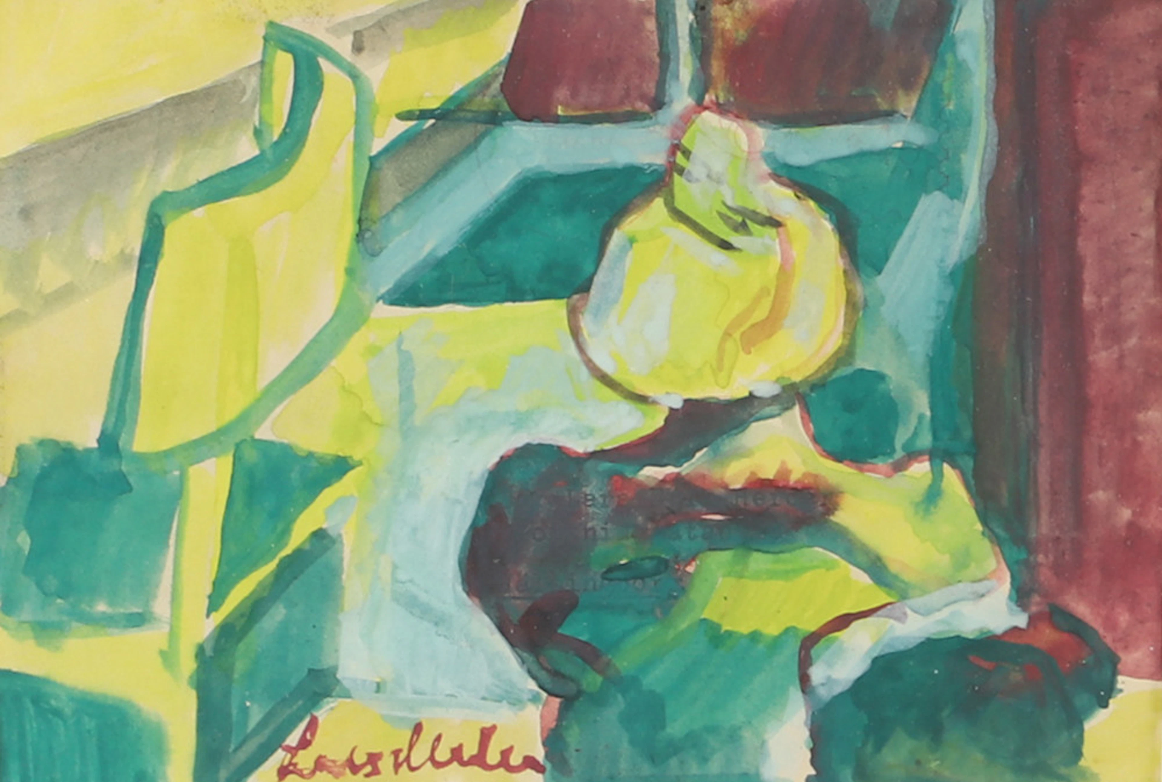 LARS HERDER. Stilleben, akvarell, signerad.