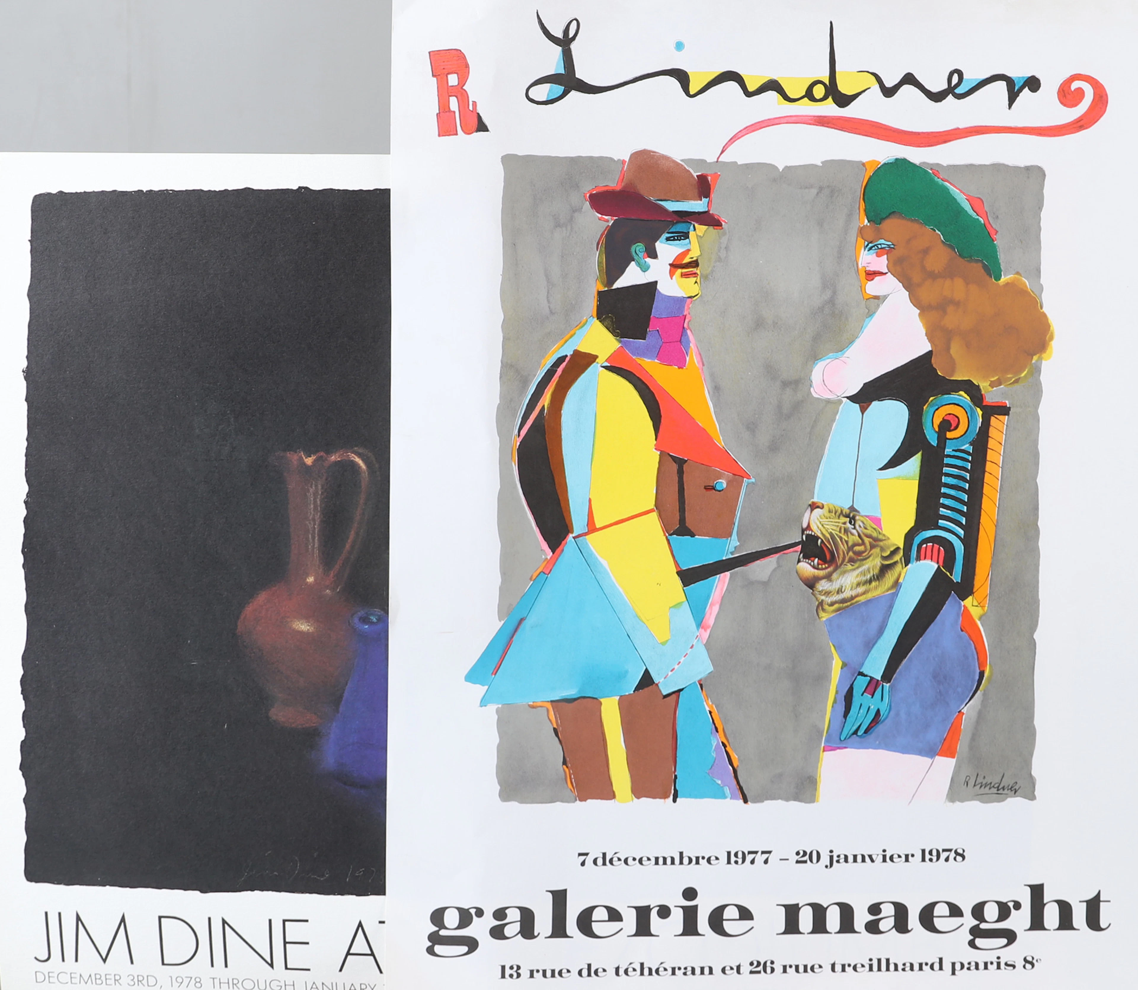 UTSTÄLLNINGSAFFISCHER, 2 stycken, Jim Dine samt Richard Lindner.