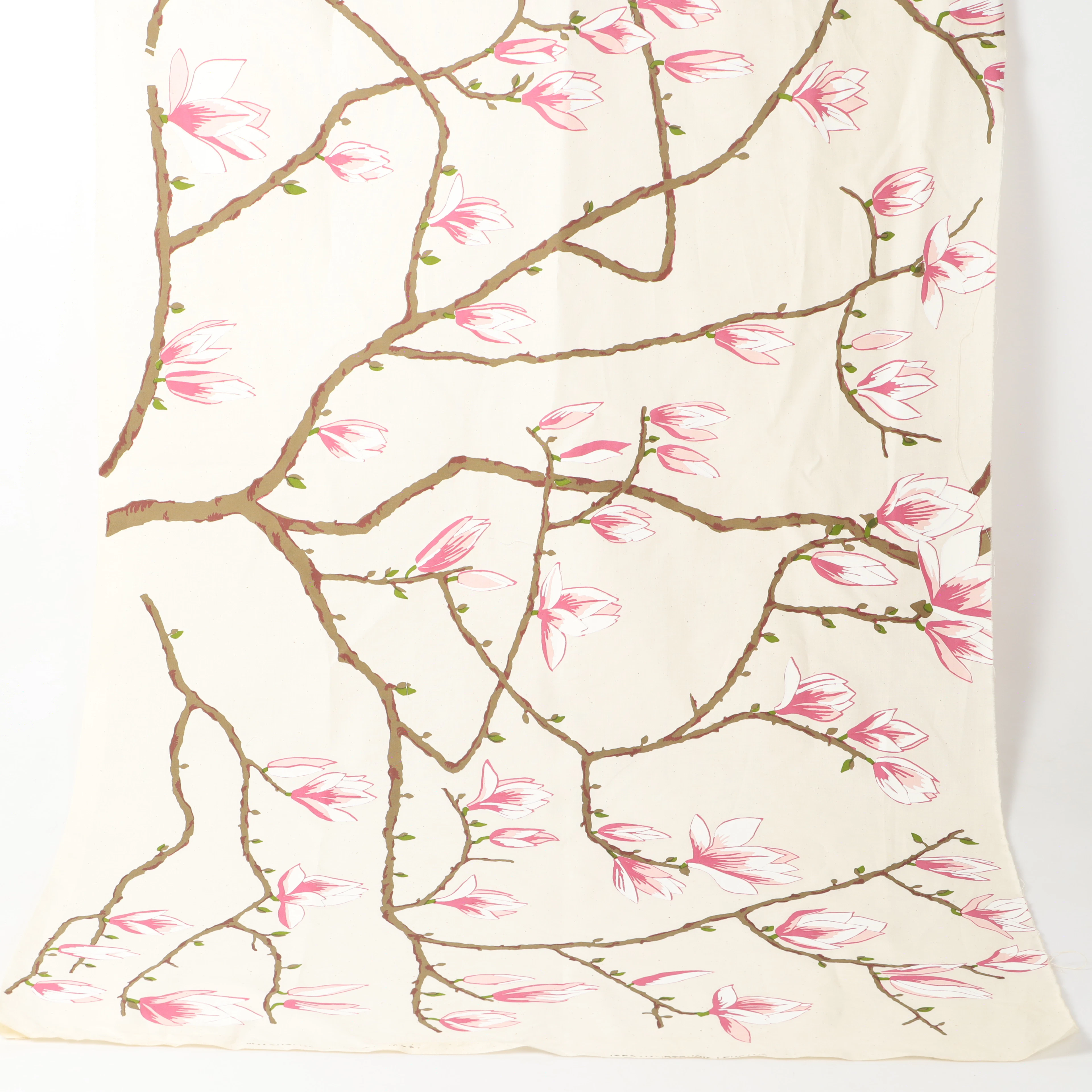 EVA JOBS. Tyg, "Magnolia", Jobs Handtryck, Dalarna, 1994.