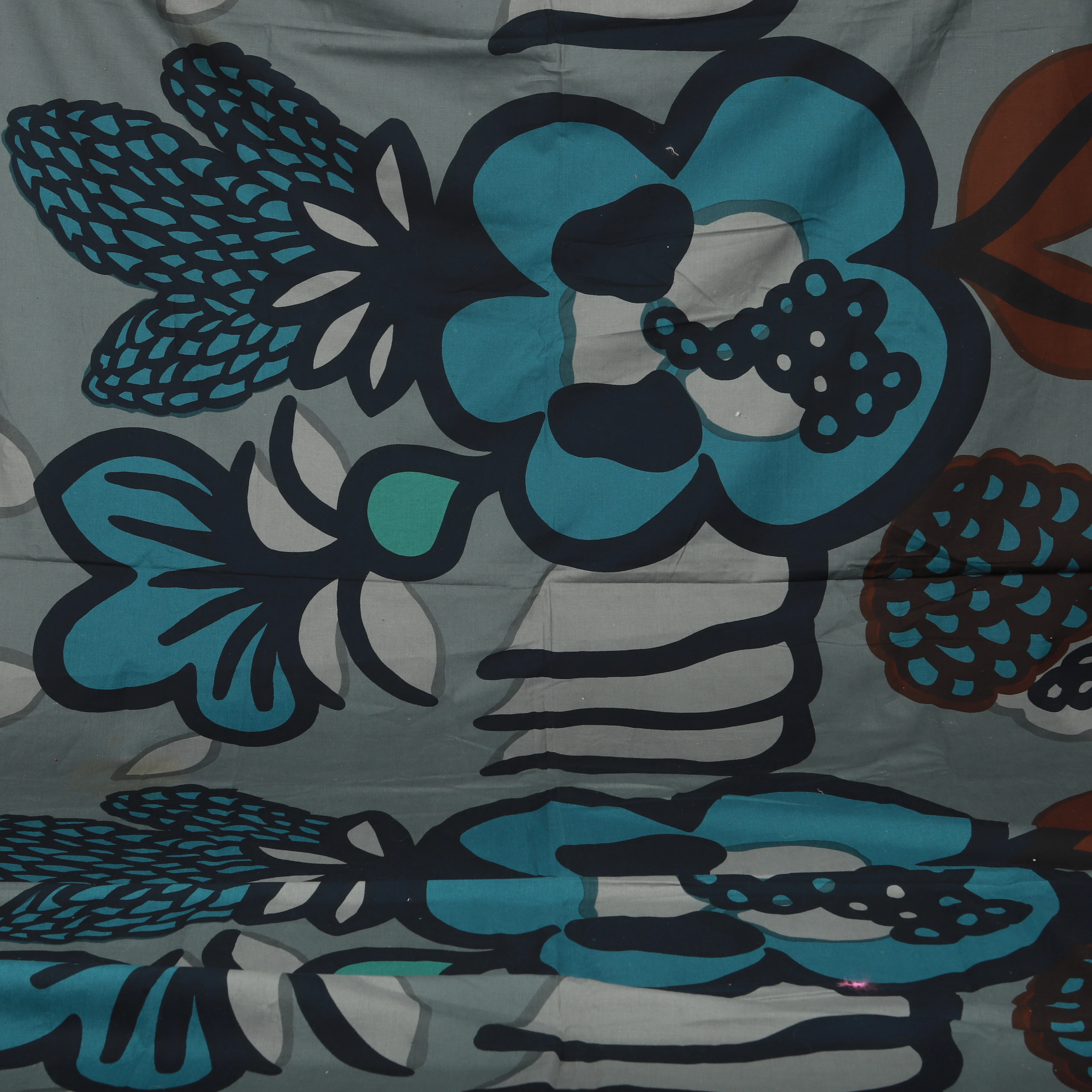 MAIJA ISOLA. Tyg, "Oona", bomull, Marimekko, Finland, 1969.