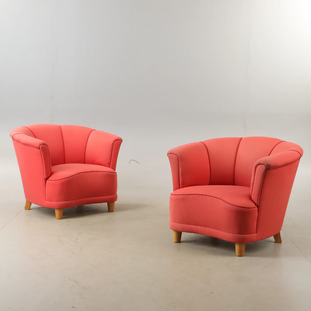 FÅTÖLJER, 1 par, texilklädda, Swedish modern, 1930/40-tal.