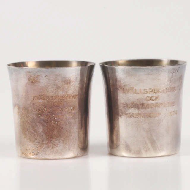 SUPKOPPAR, 1 par, silver, GAB, Eskilstuna, 1971 och 1974.