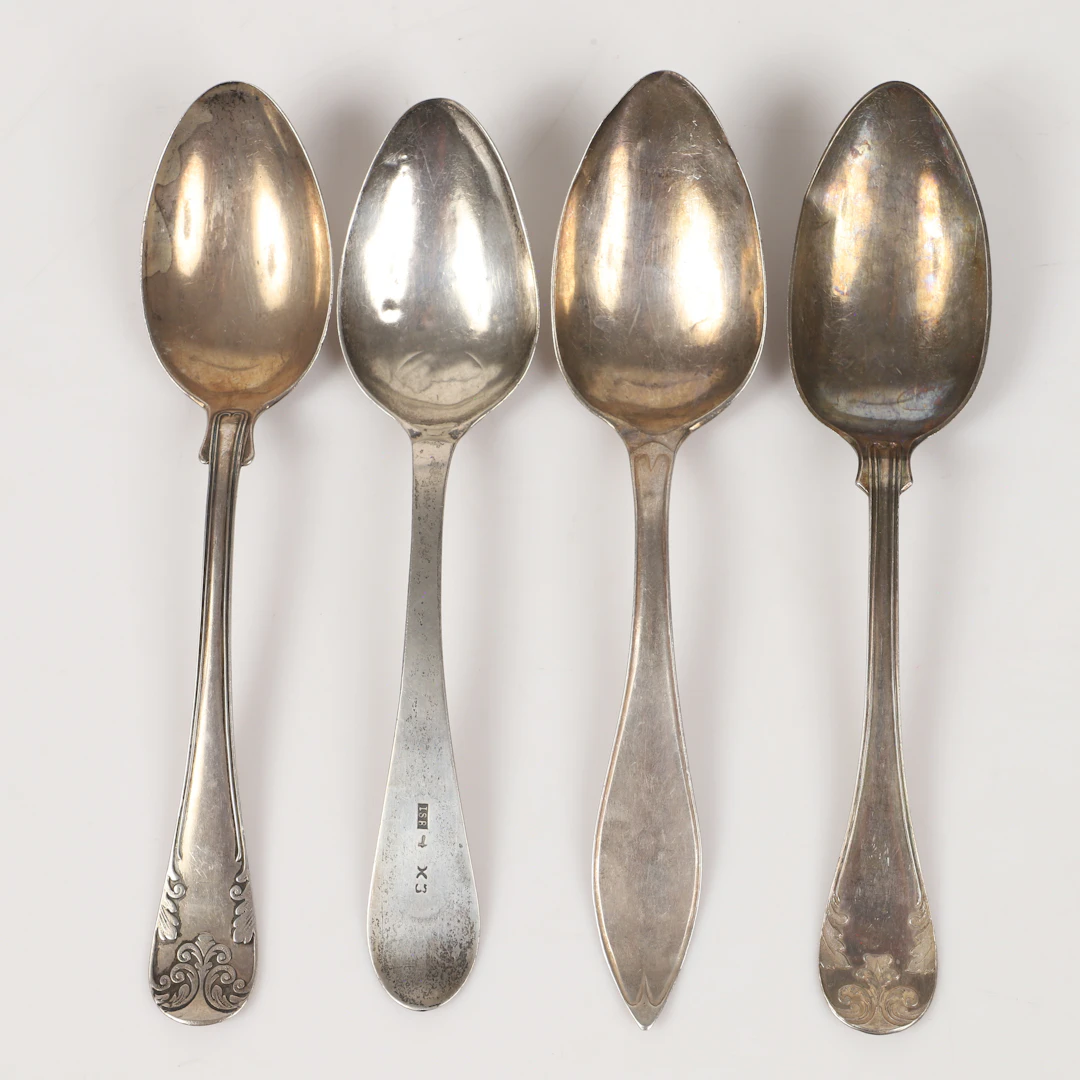 MATSKEDAR, 4 stycken, silver, 1800/1900-tal.