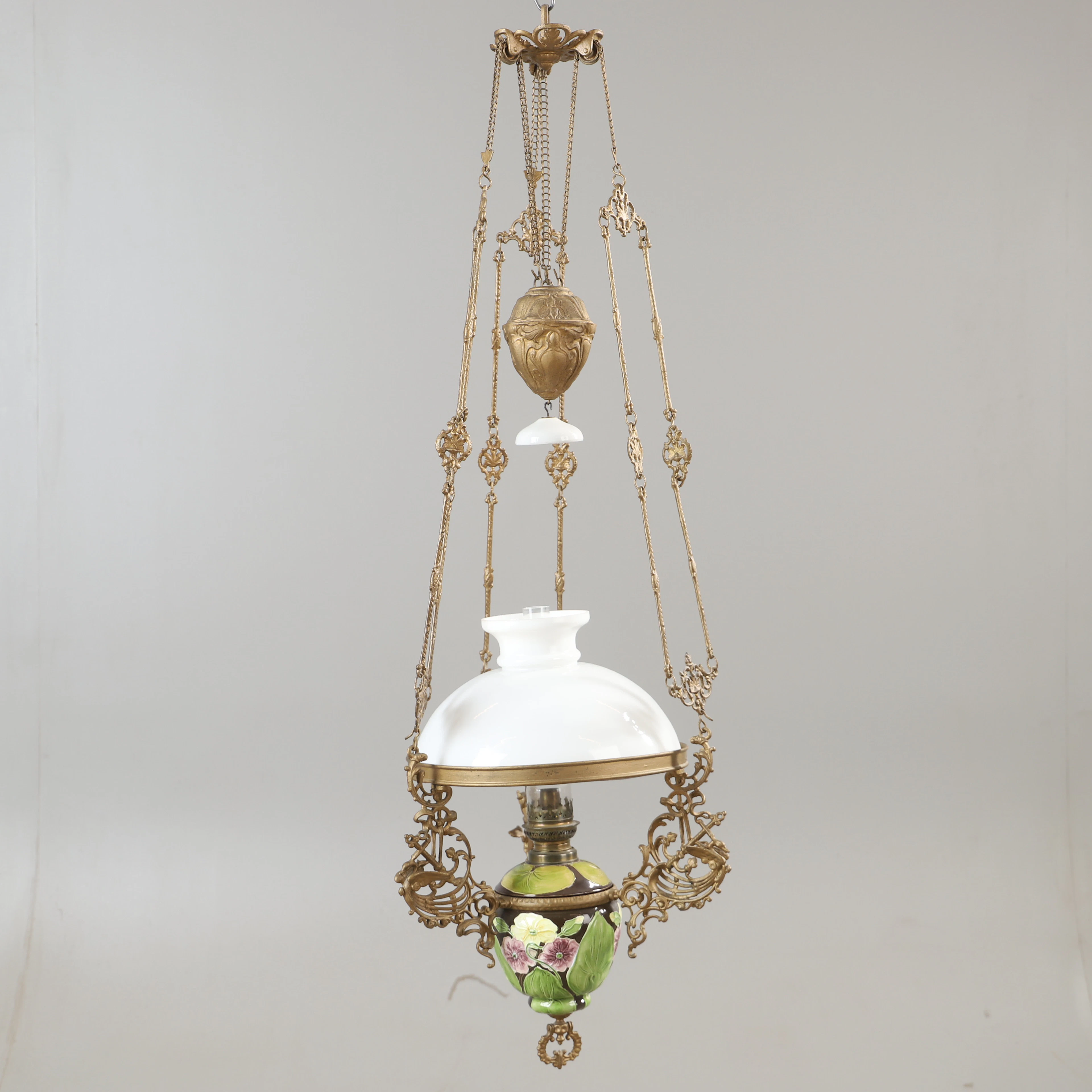 TAKFOTOGENLAMPA, majolika, jugend.