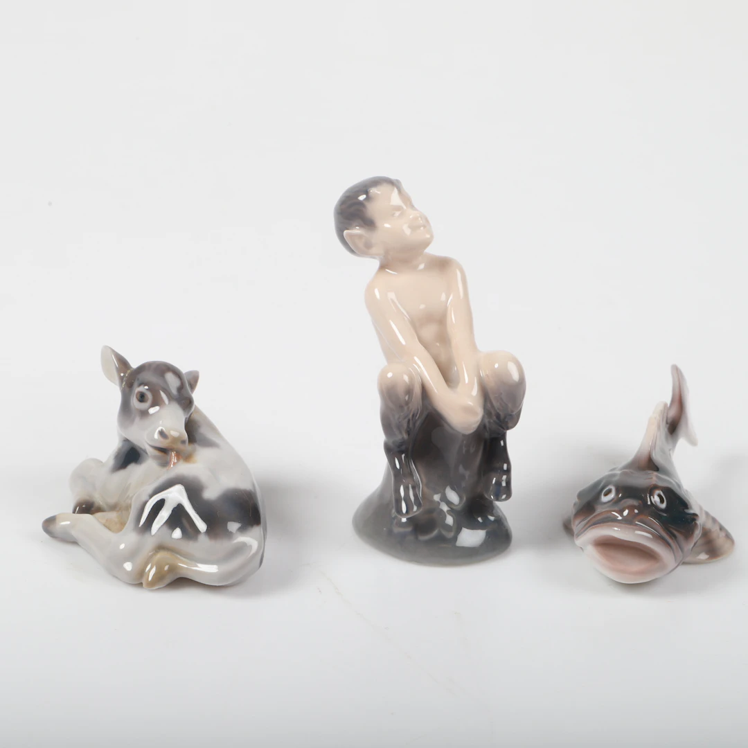 FIGURINER, 3 stycken, porslin, Royal Copenhagen samt Bing & Gröndahl, Danmark.
