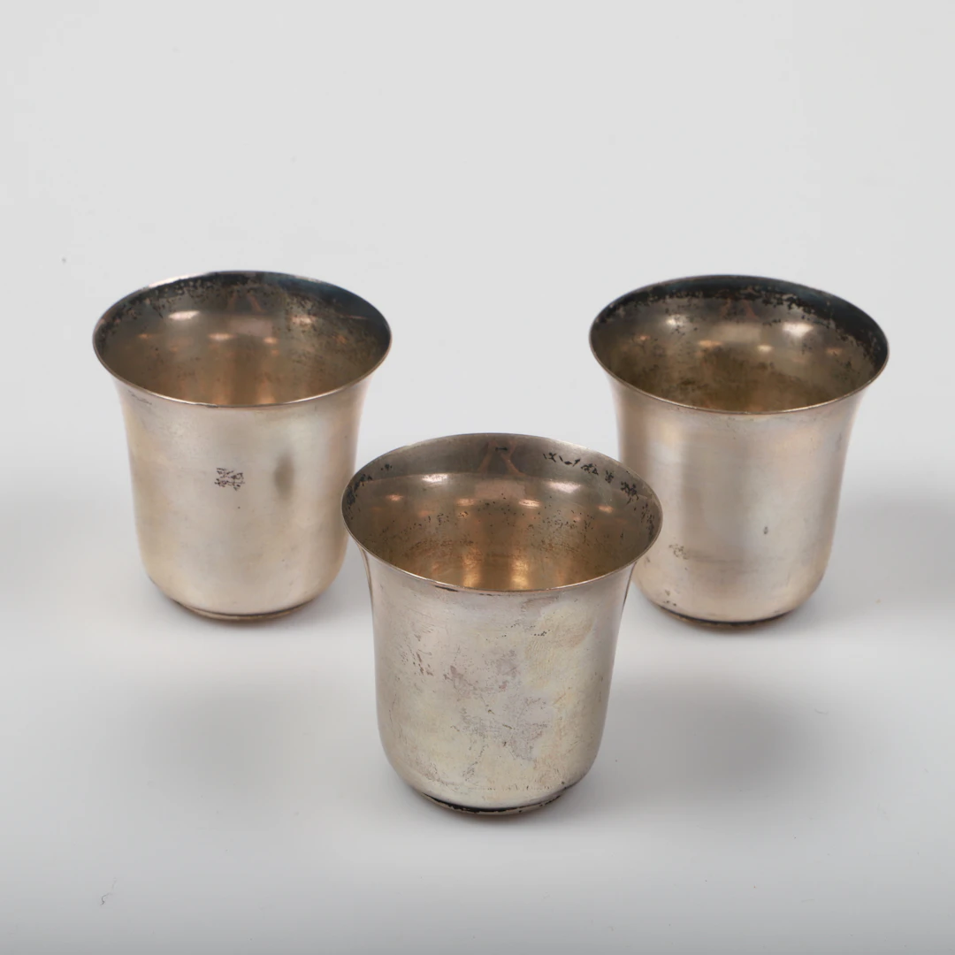 SUPKOPPAR, 3 stycken, silver, A. Öijving, Gävle.