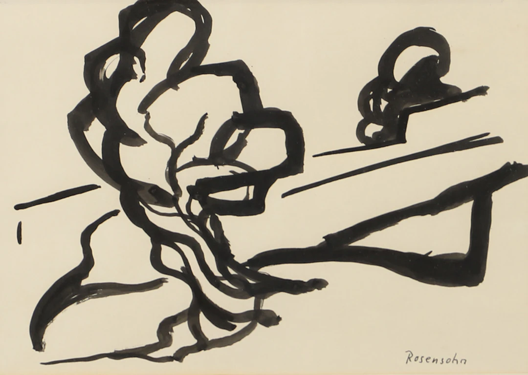LENNART ROSENSOHN. Komposition, tuschteckning, signerad Rosensohn.