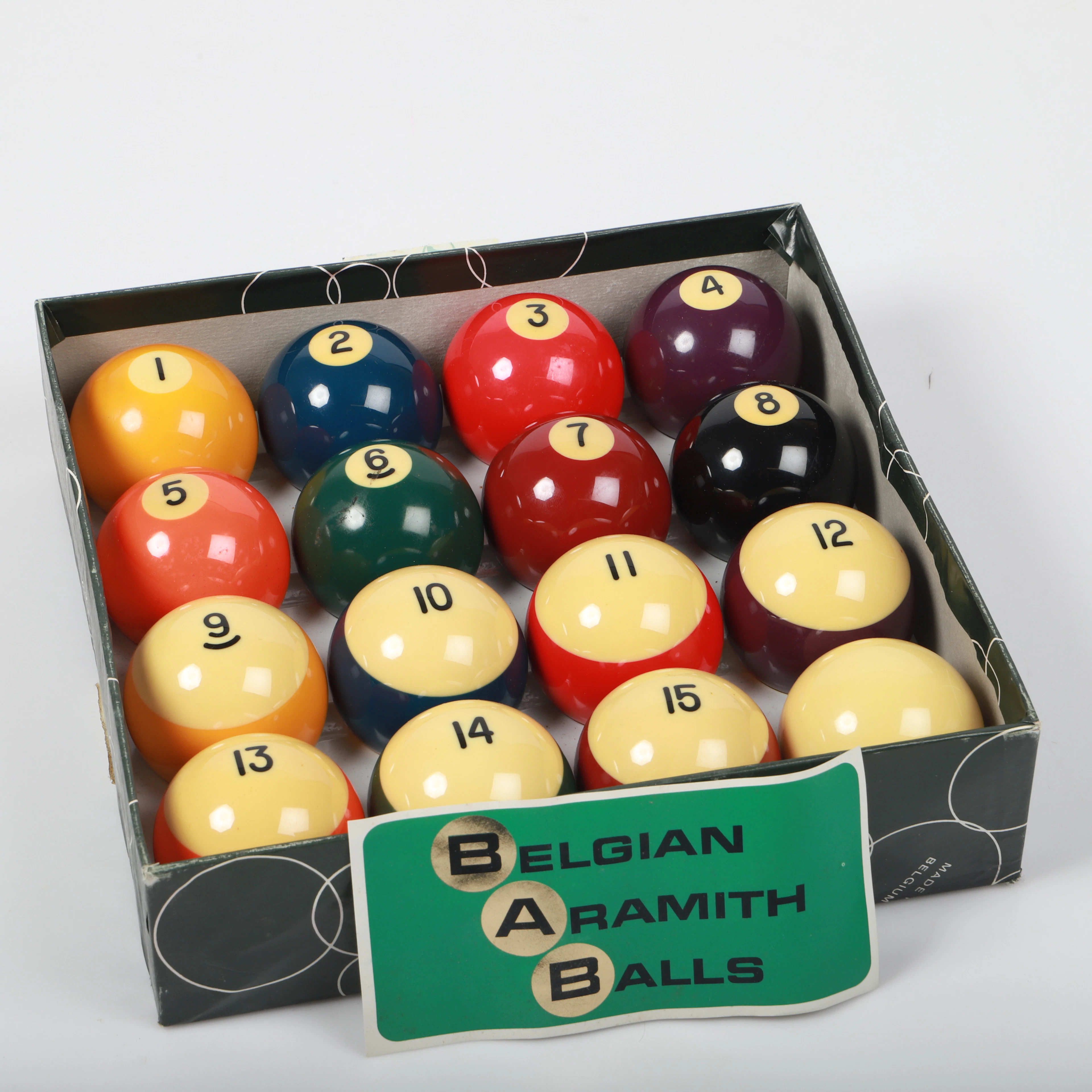 BILJARDBOLLAR, 16 stycken, Arasmith, Belgien.