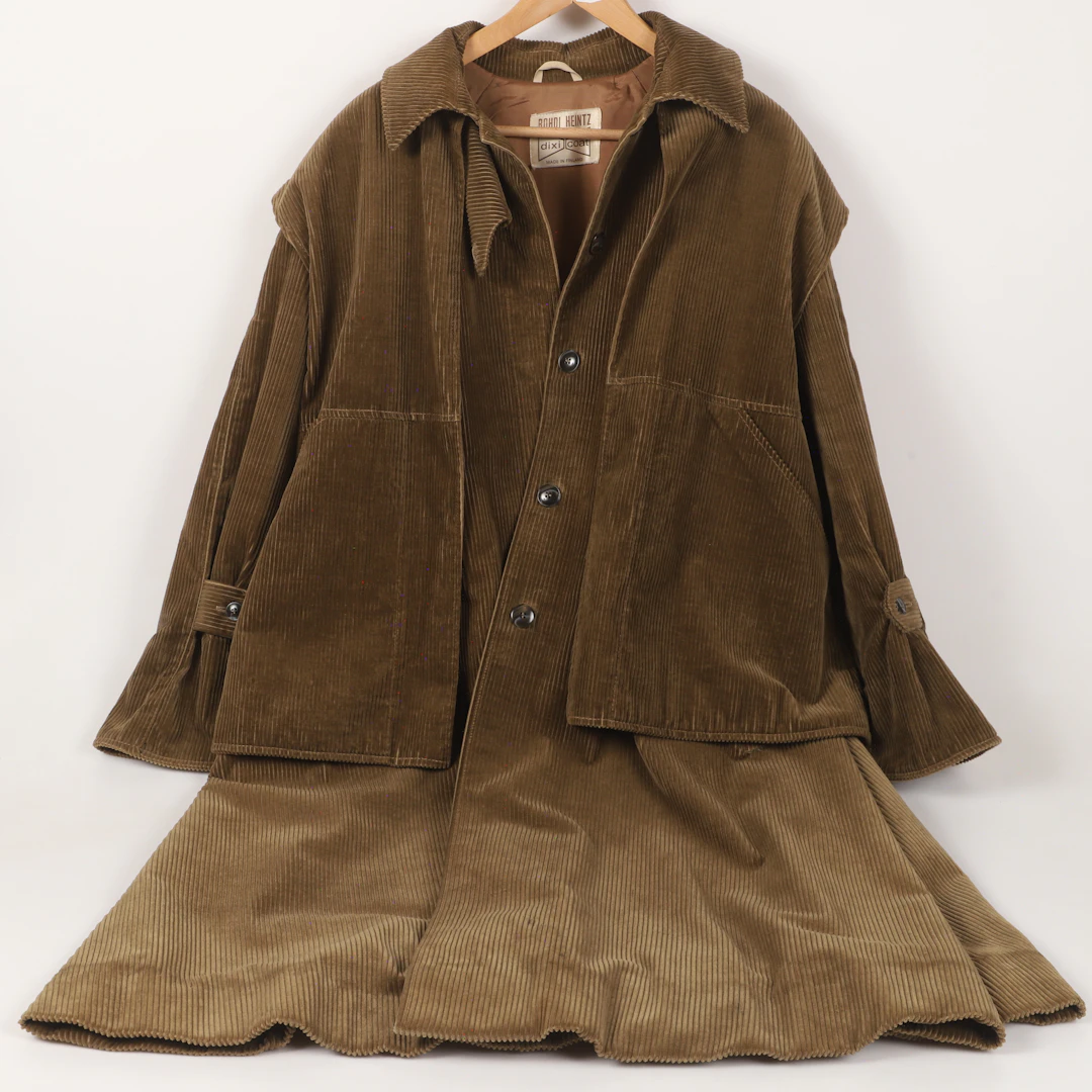 KAPPA MED VÄST, "Dixi Coat", manchester, Rohdi Heintz, Finland, 1970-tal.