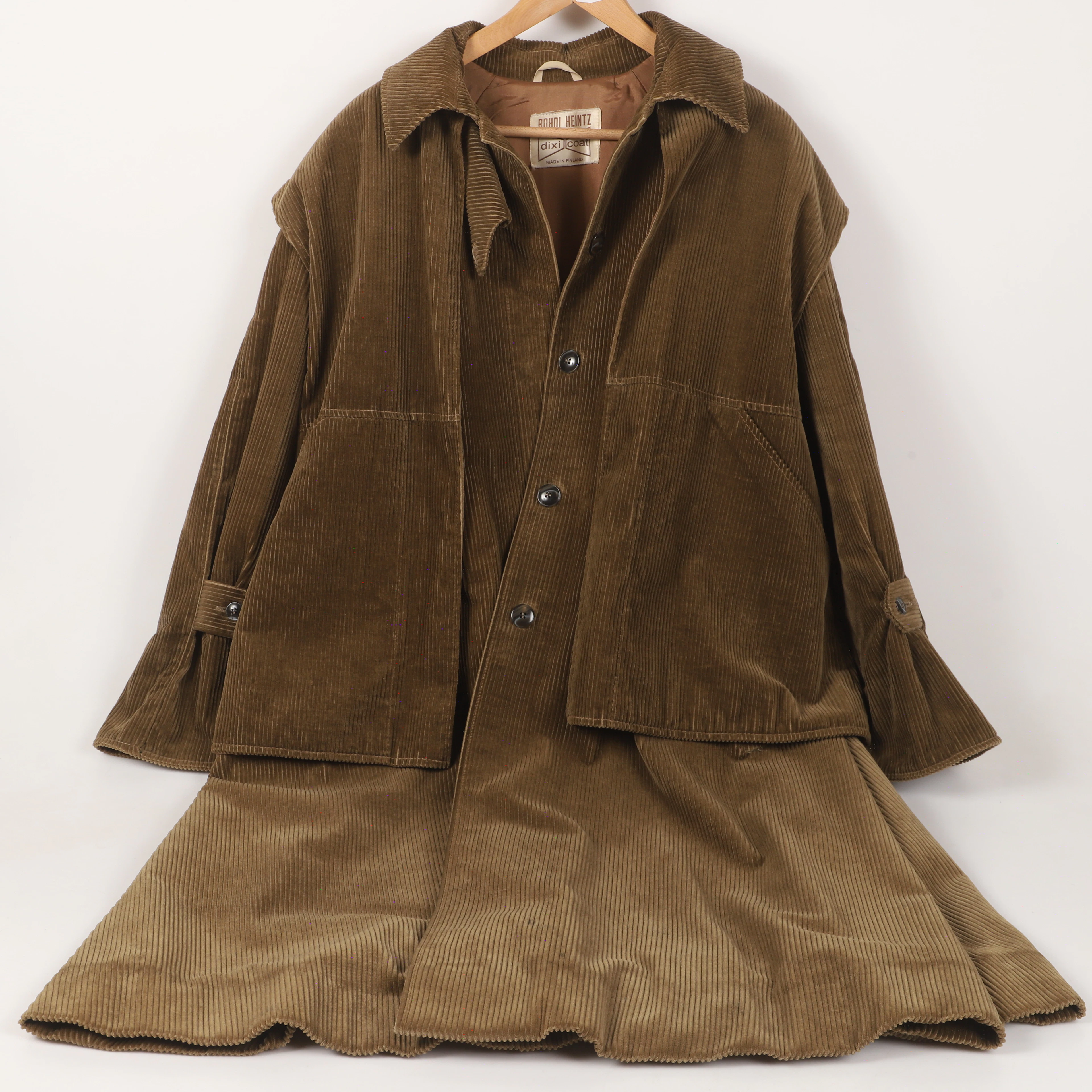 KAPPA MED VÄST, "Dixi Coat", manchester, Rohdi Heintz, Finland, 1970-tal.