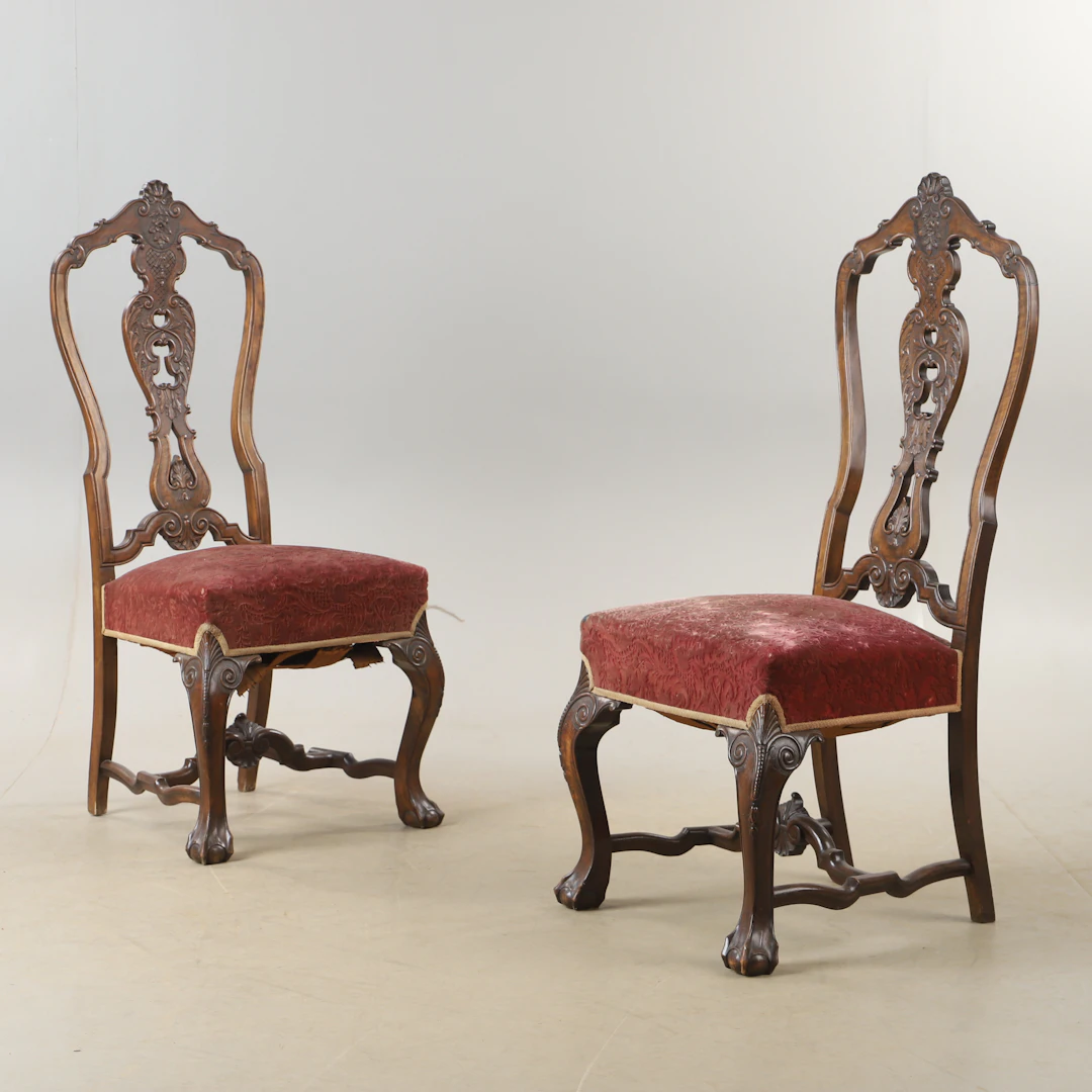 STOLAR, 1 par, mahogny, chippendalestil.