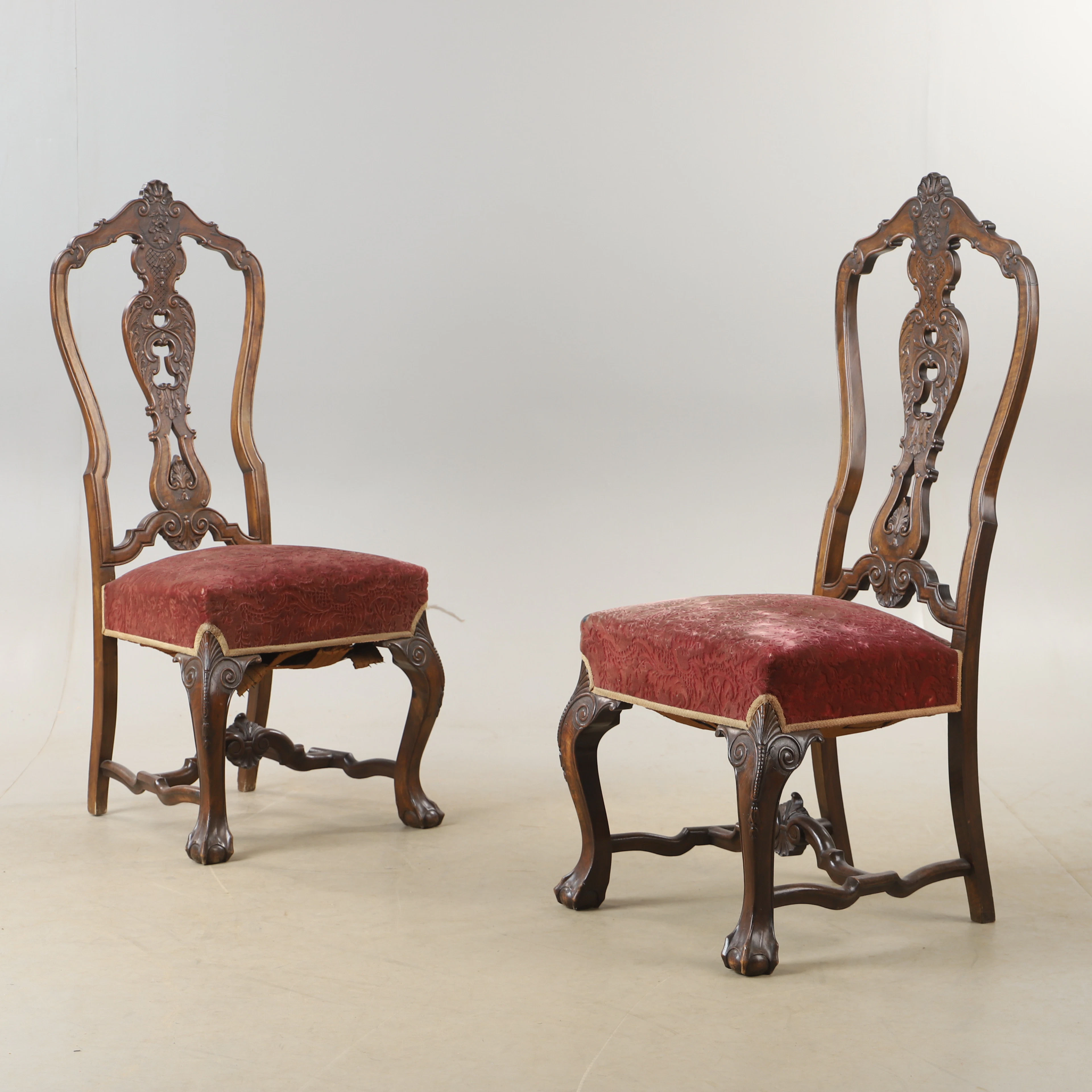 STOLAR, 1 par, mahogny, chippendalestil.