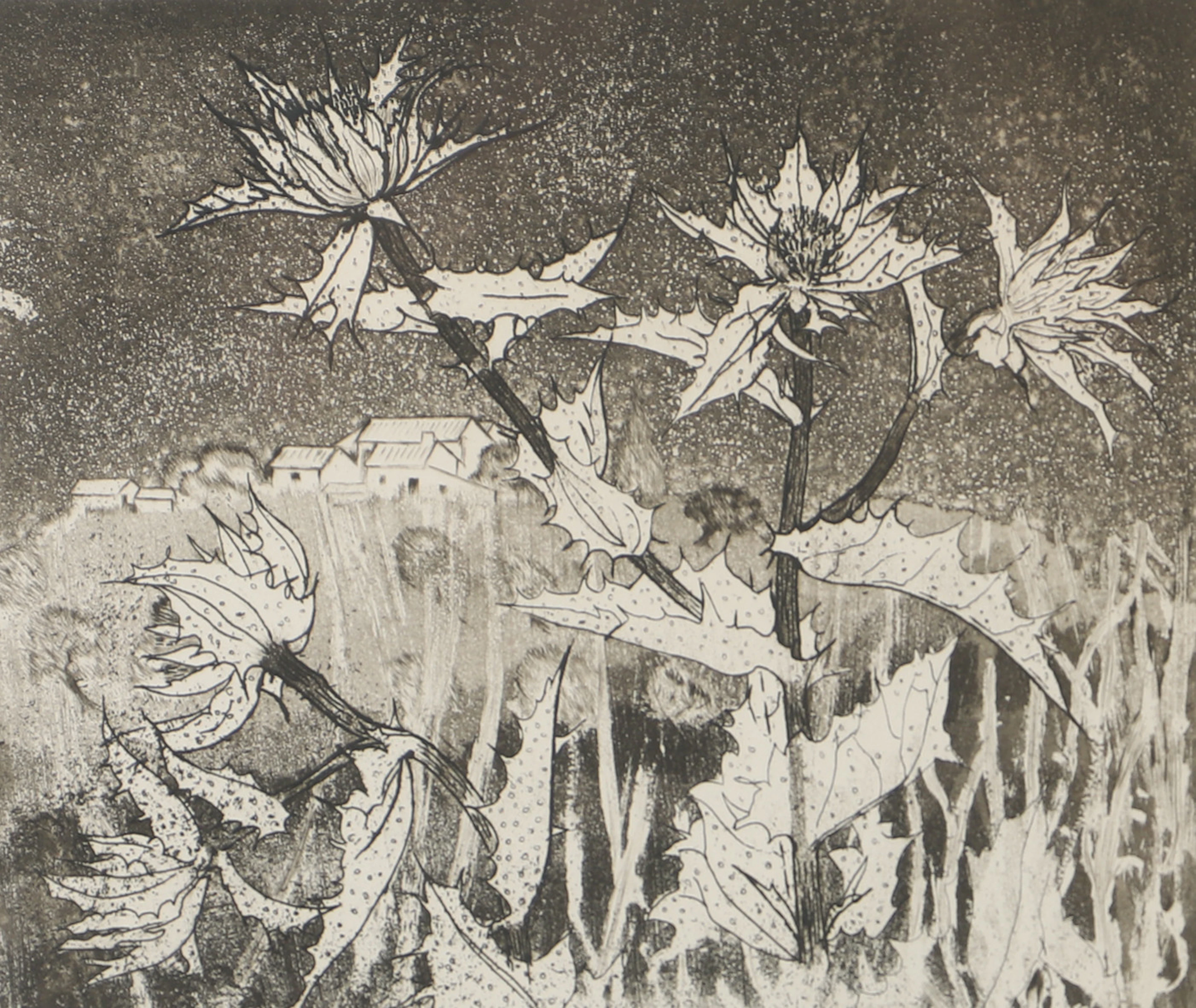 ANNA-LISA MARKBY. Blommor, etsning, signerad.
