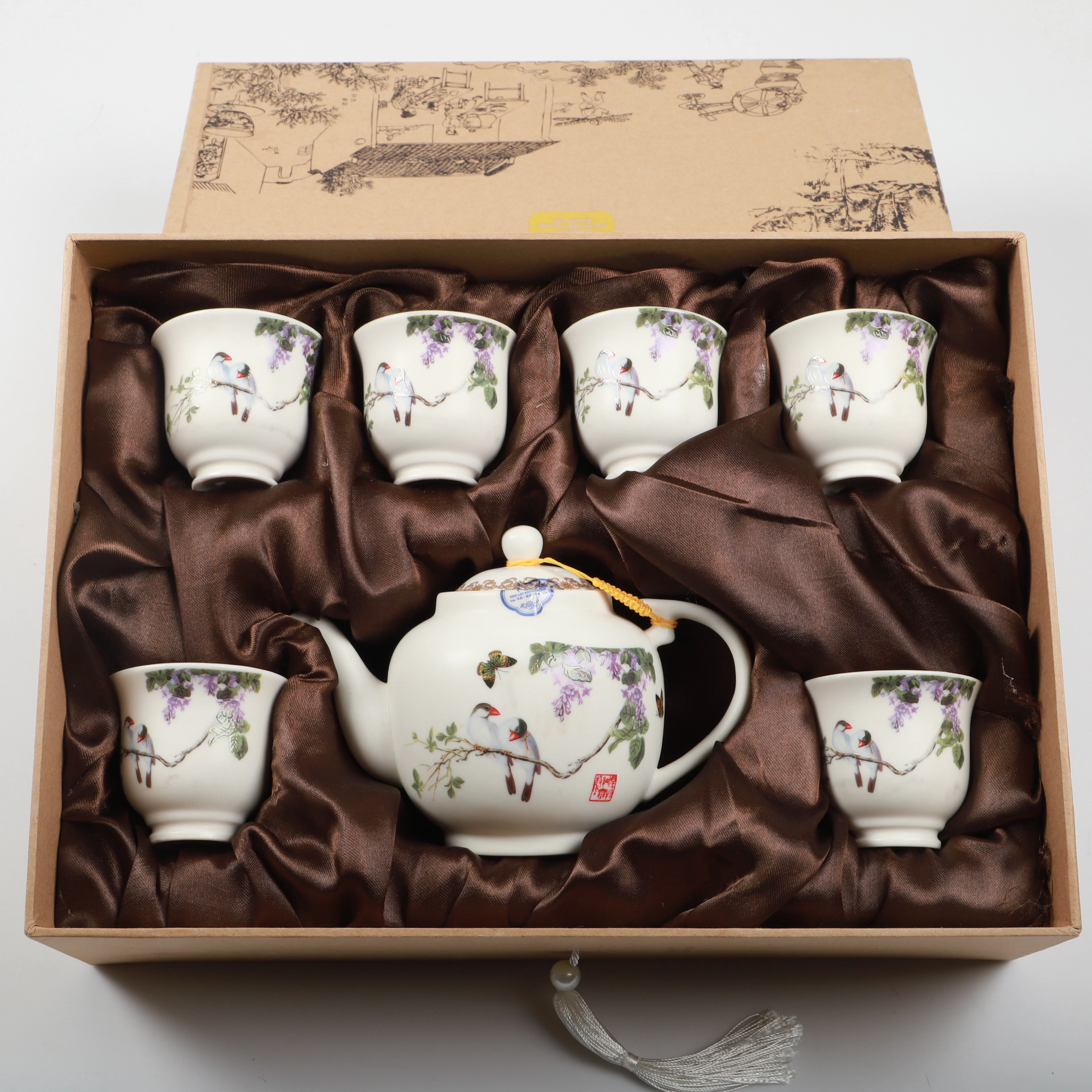 TESERVIS, 7 delar, porslin, Japan, 1900-/2000-tal.
