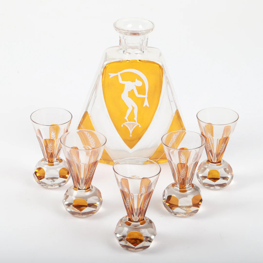 LIKÖRSERVIS, 6 delar, glas, Johansfors.