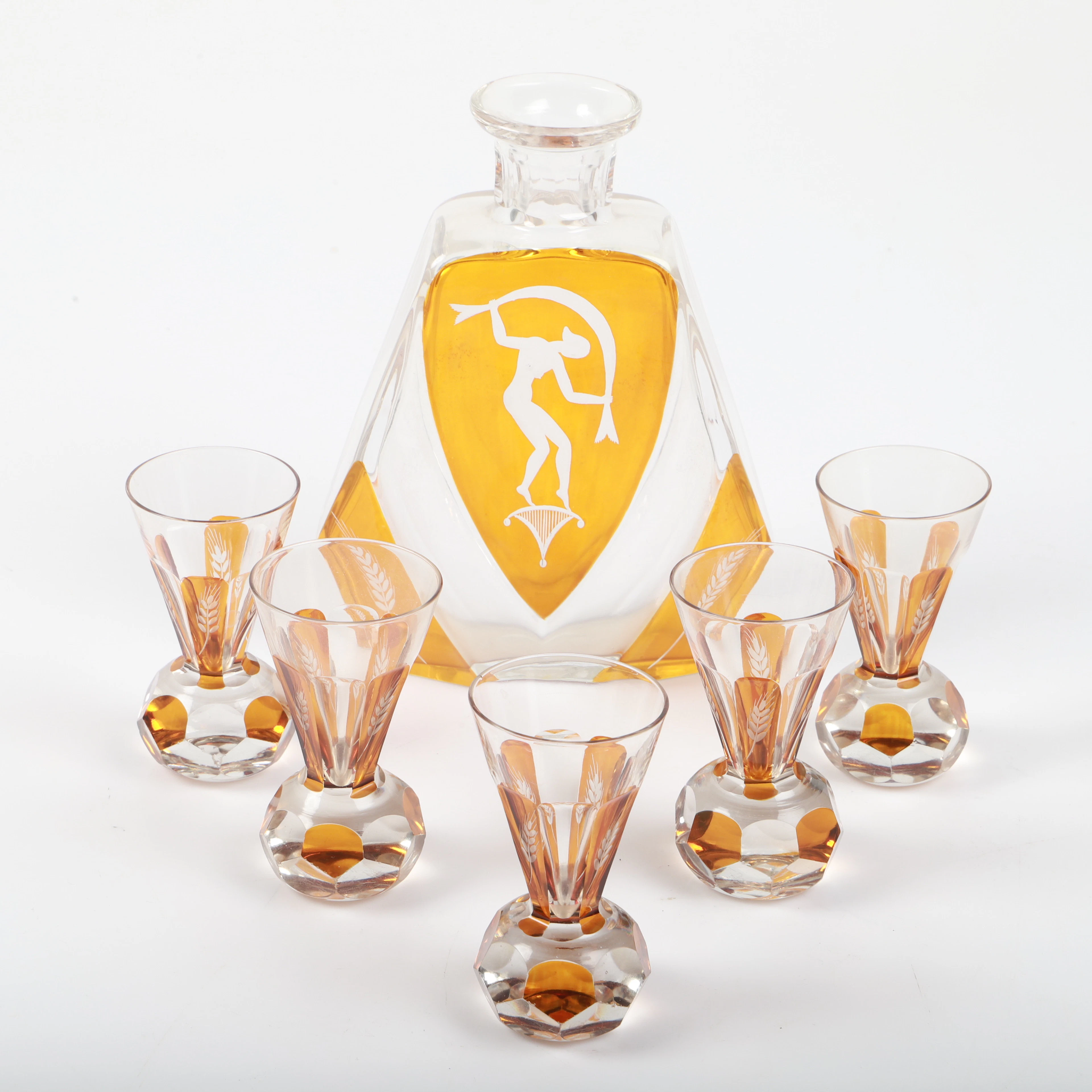 LIKÖRSERVIS, 6 delar, glas, Johansfors.