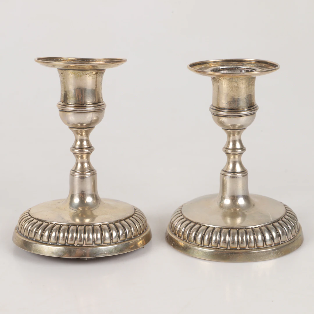 LJUSSTAKAR, 1 par, silver, A. T. Barkman, Varberg, 1849.