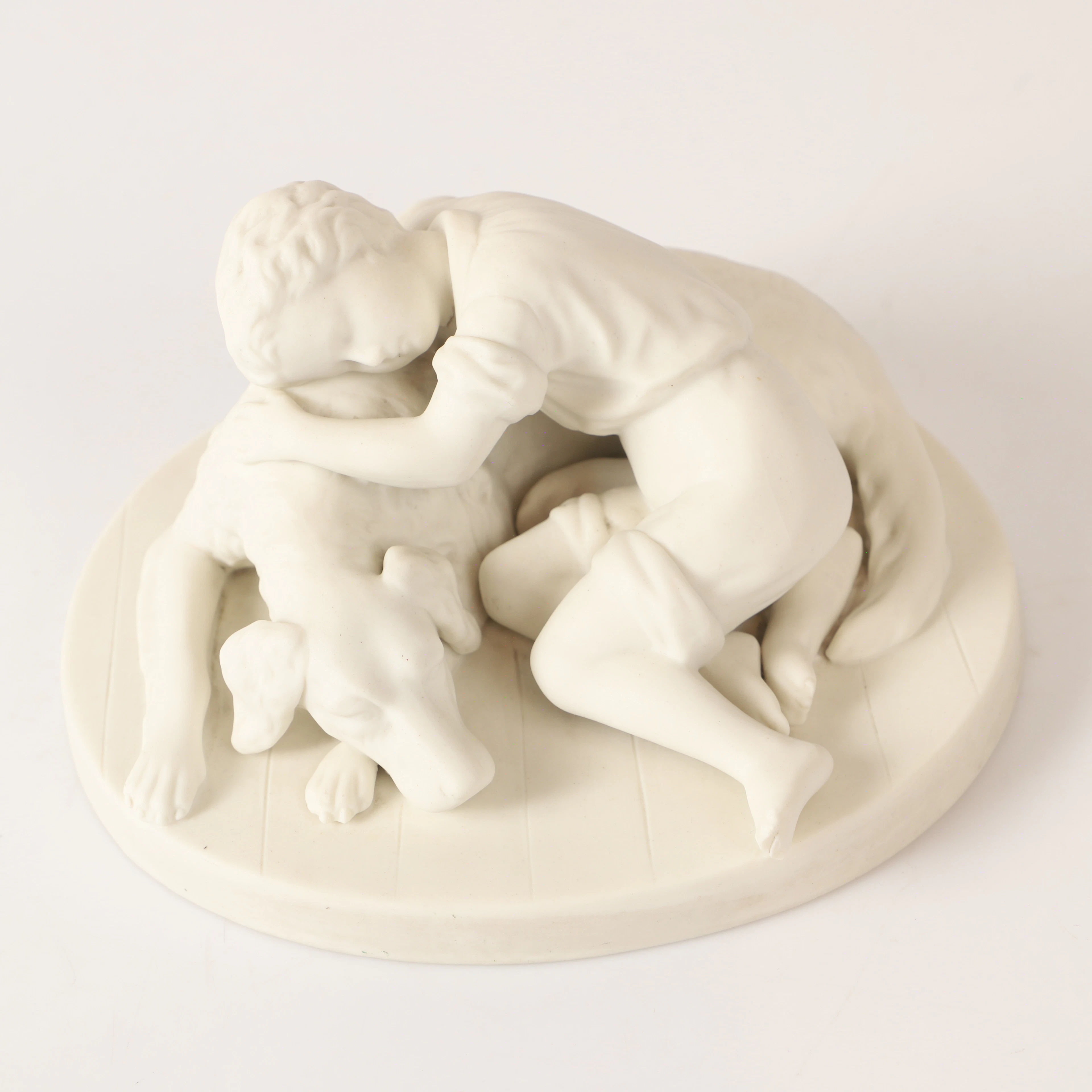 FIGURIN, pojke med hund, parian, Gustavsberg.