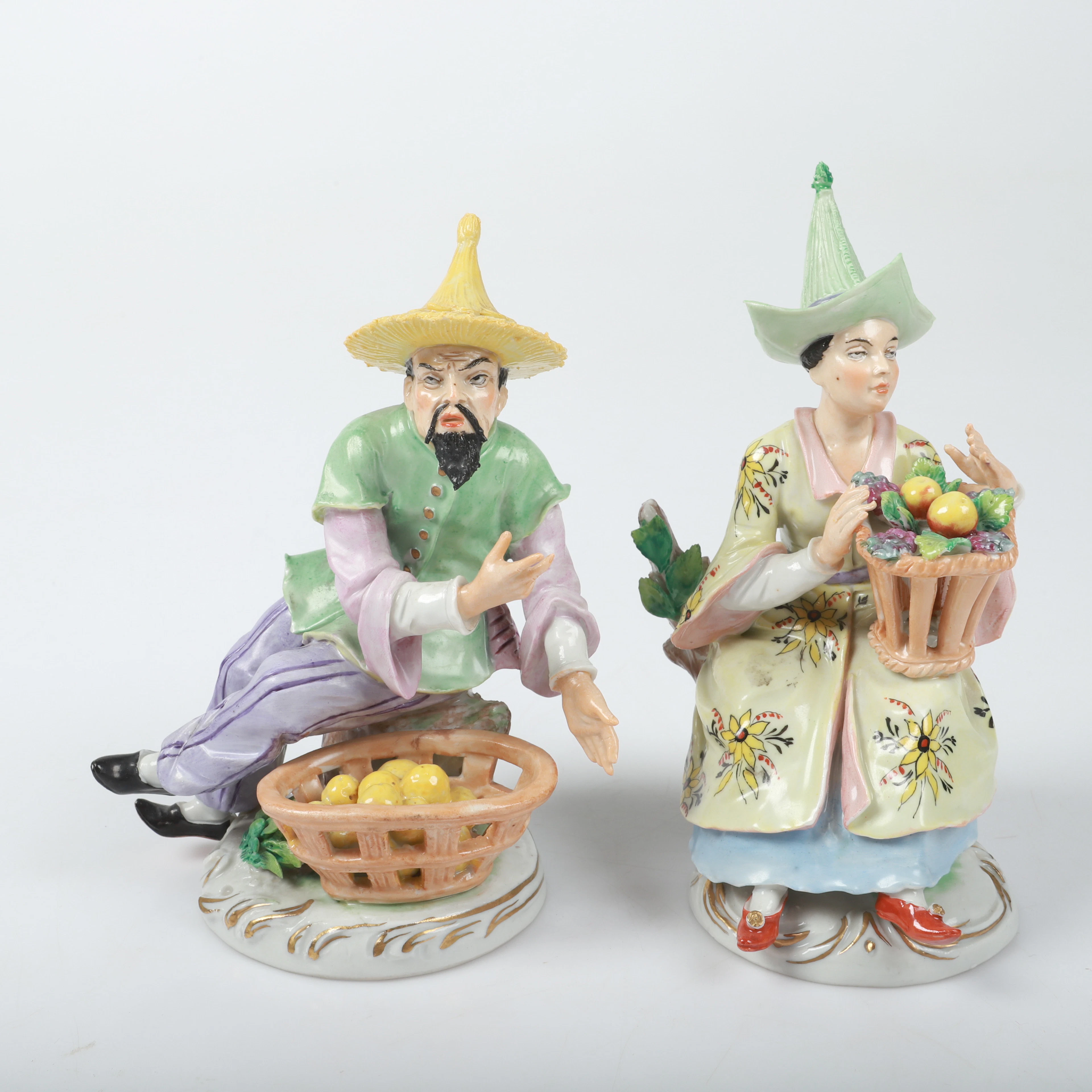 FIGURINER, 2 stycken, porslin, Sitzendorf, Tyskland.
