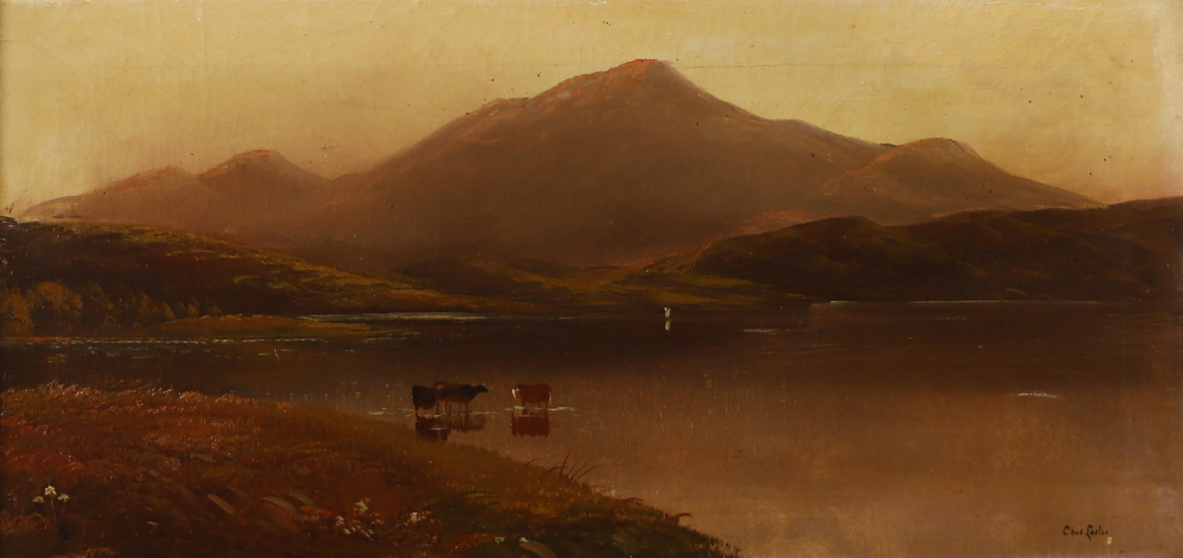 ROBERT CHARLES LESLIE. TILLSKRIVEN. Landskapsmotiv, olja på duk, 1800-tal