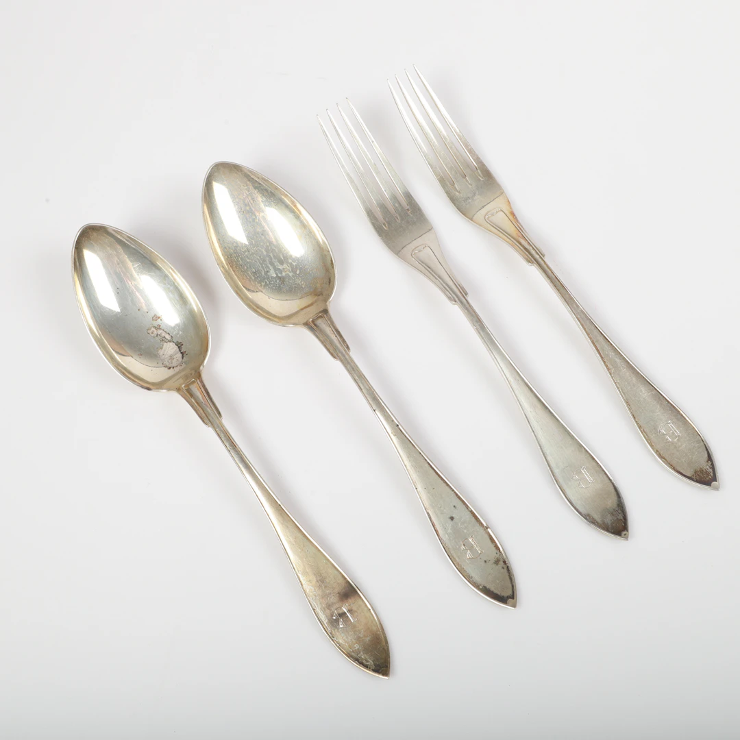 BESTICK, 4 delar, "Svensk Spetsig", silver.