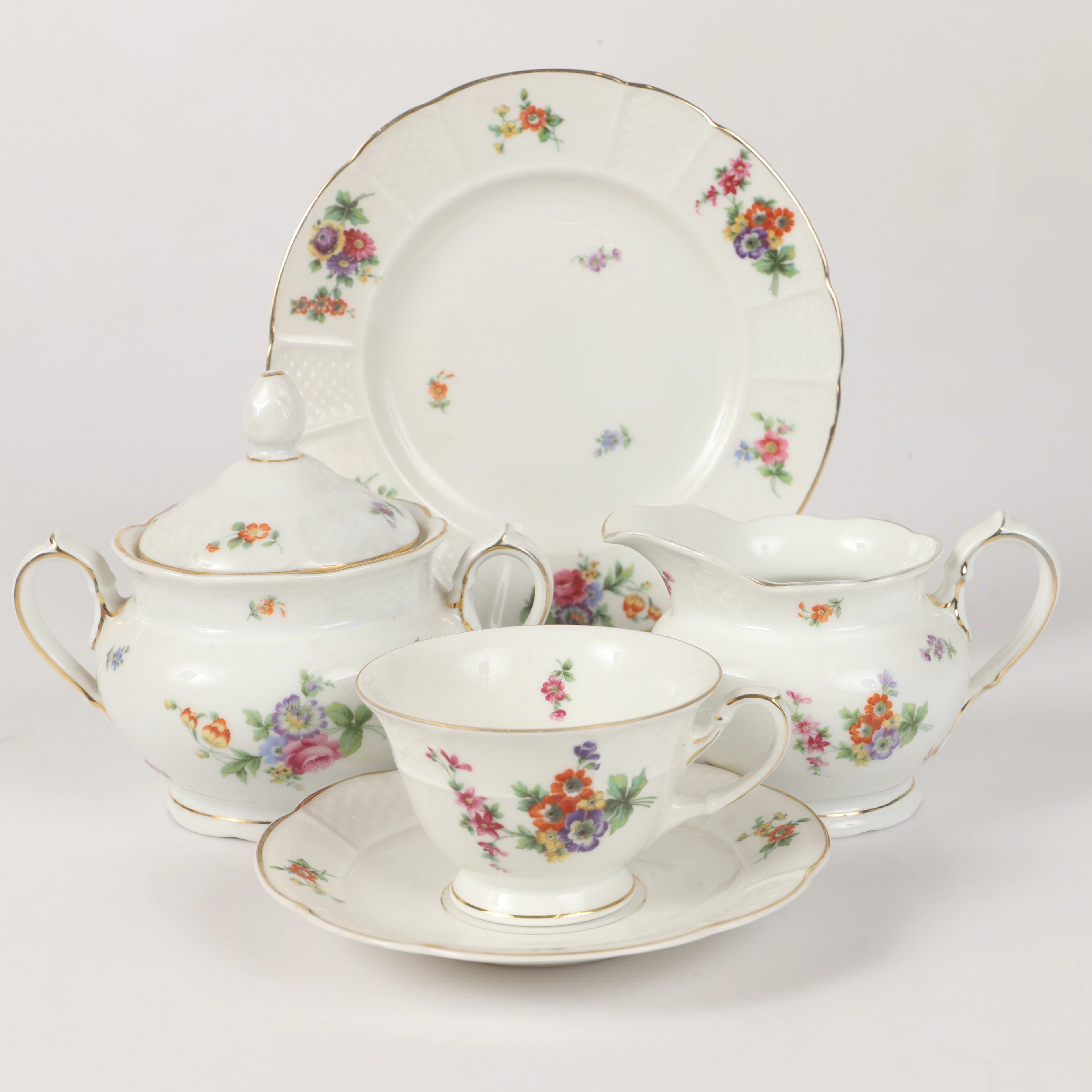 KAFFESERVIS, 24 delar, porslin med blomdekor, Rosenthal, Tyskland.